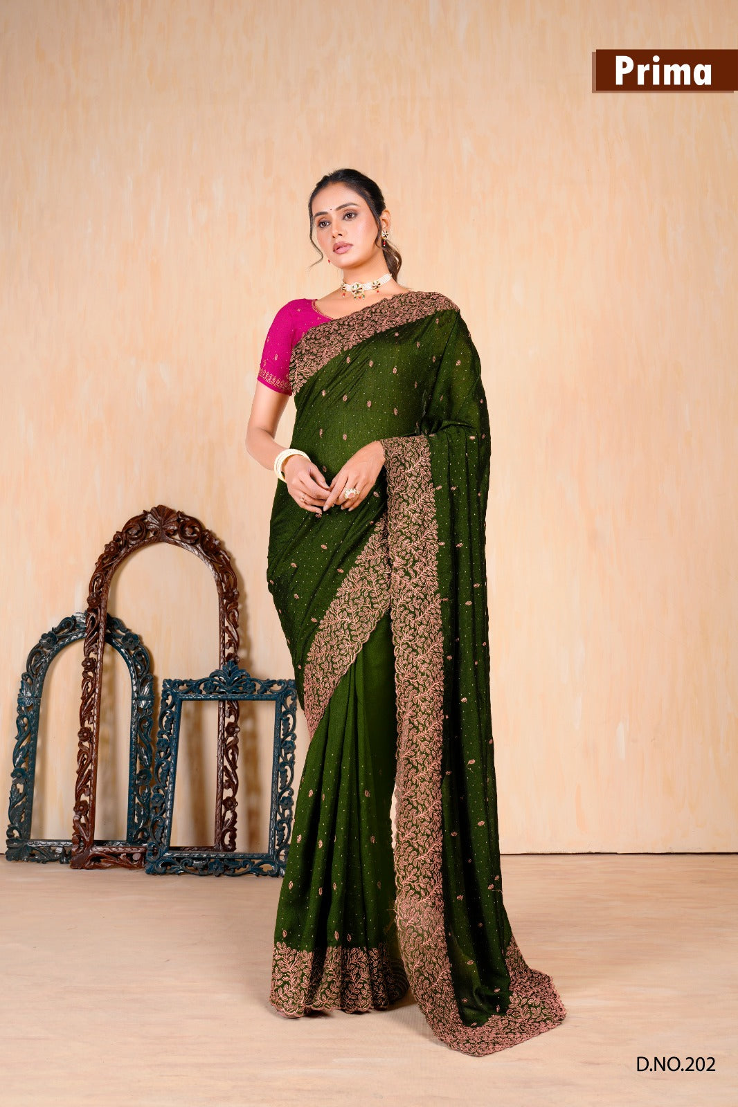 Vichitra Blooming Party Wear Saree-104