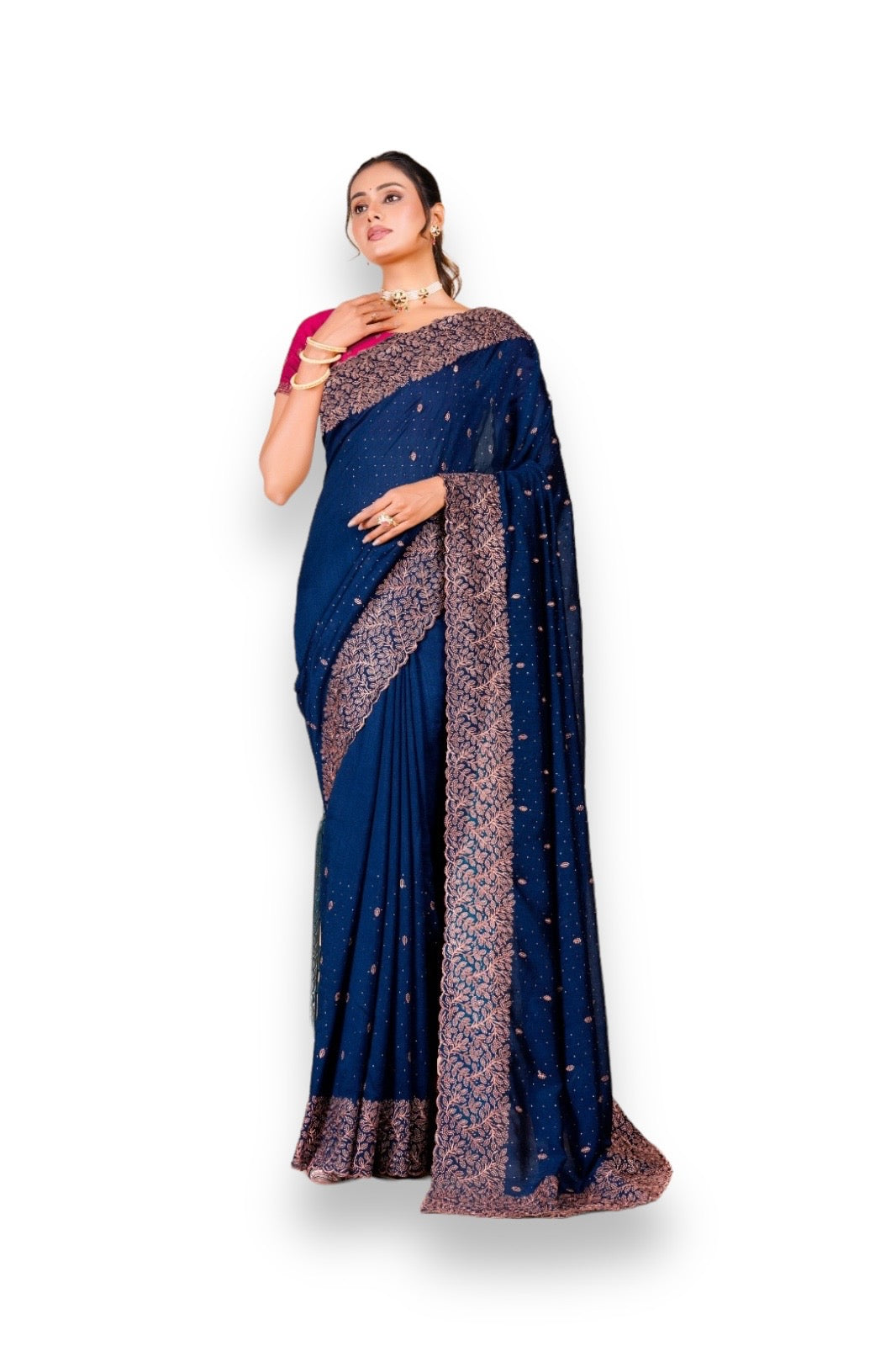 Vichitra Blooming Party Wear Saree-105