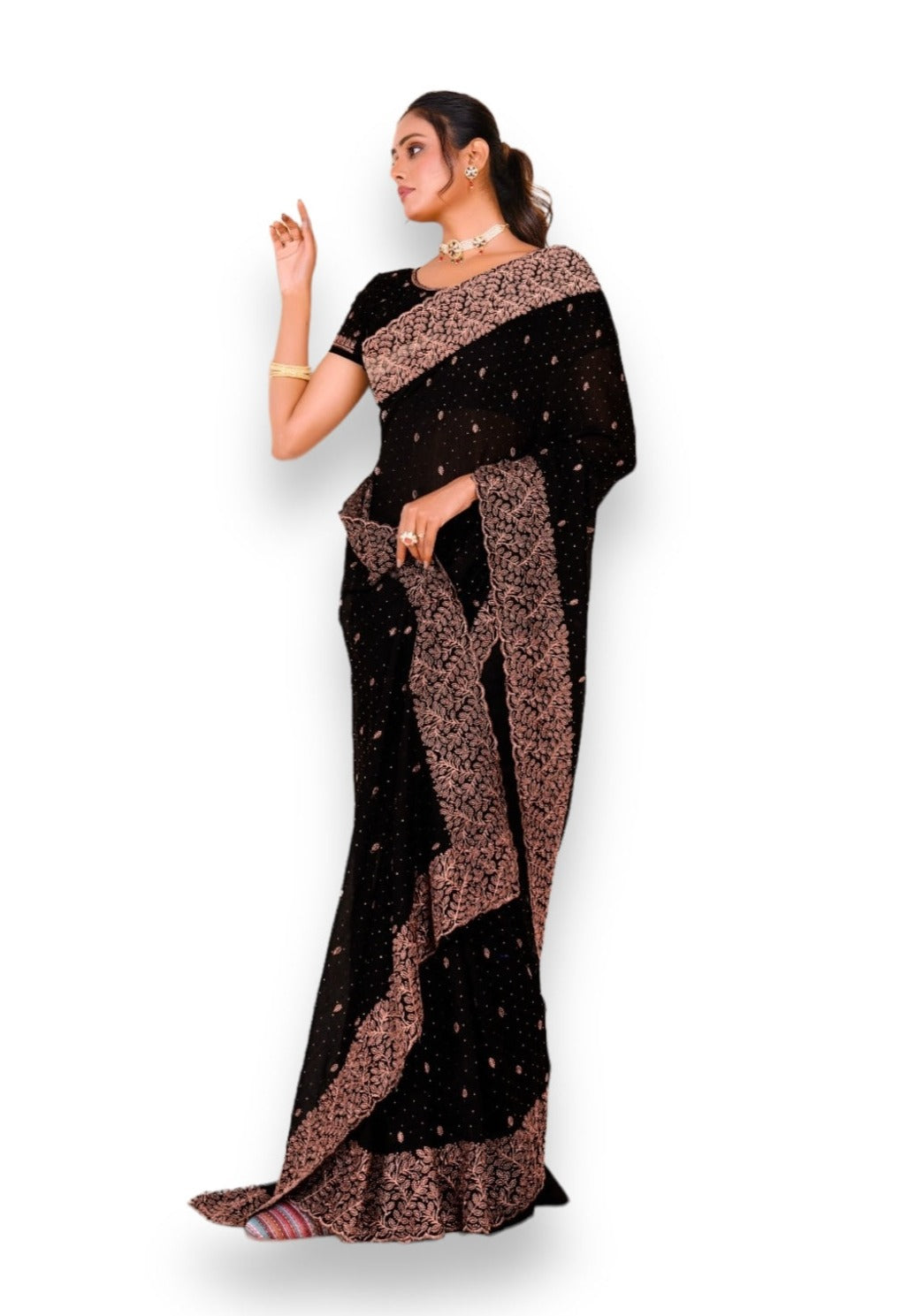 Vichitra Blooming Party Wear Saree-102