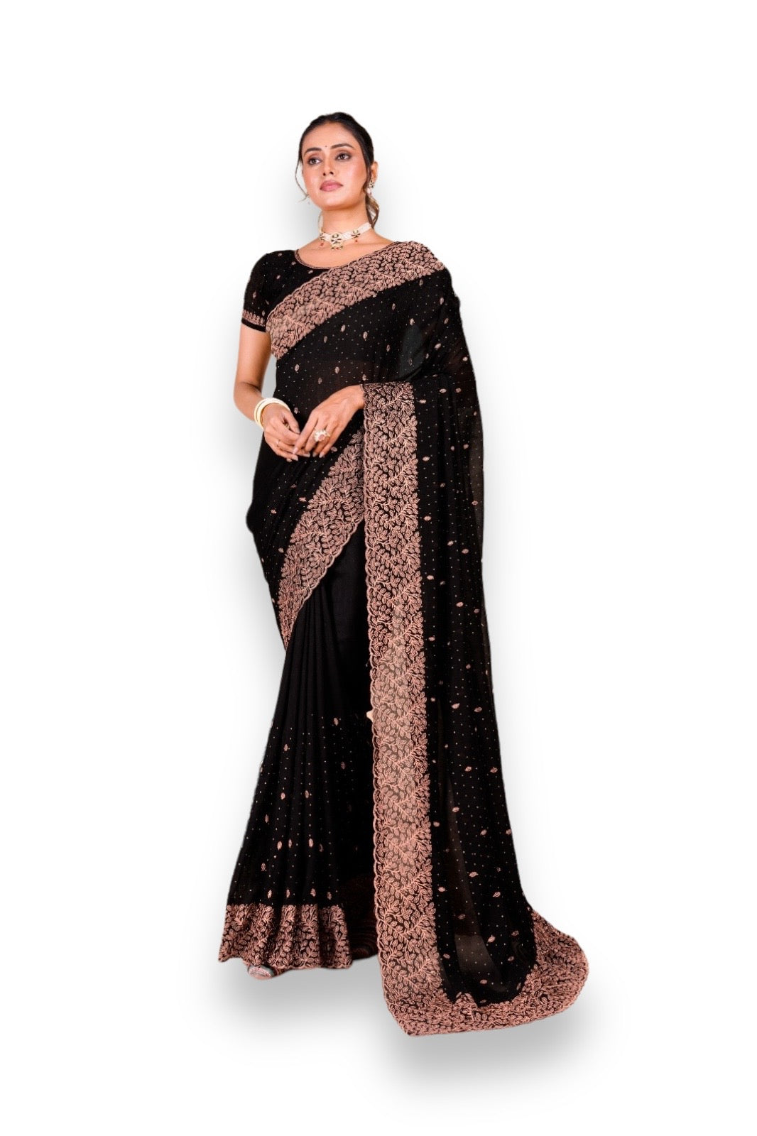 Vichitra Blooming Party Wear Saree-102