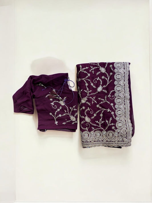Traditional Designer Saree with Ready Blouse– Ethnic Wear for Women- 300