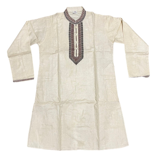 Beige - Comfortable Boys' Soft Cotton Kurta: Stylish and Breathable Ethnic Wear for Every Occasion