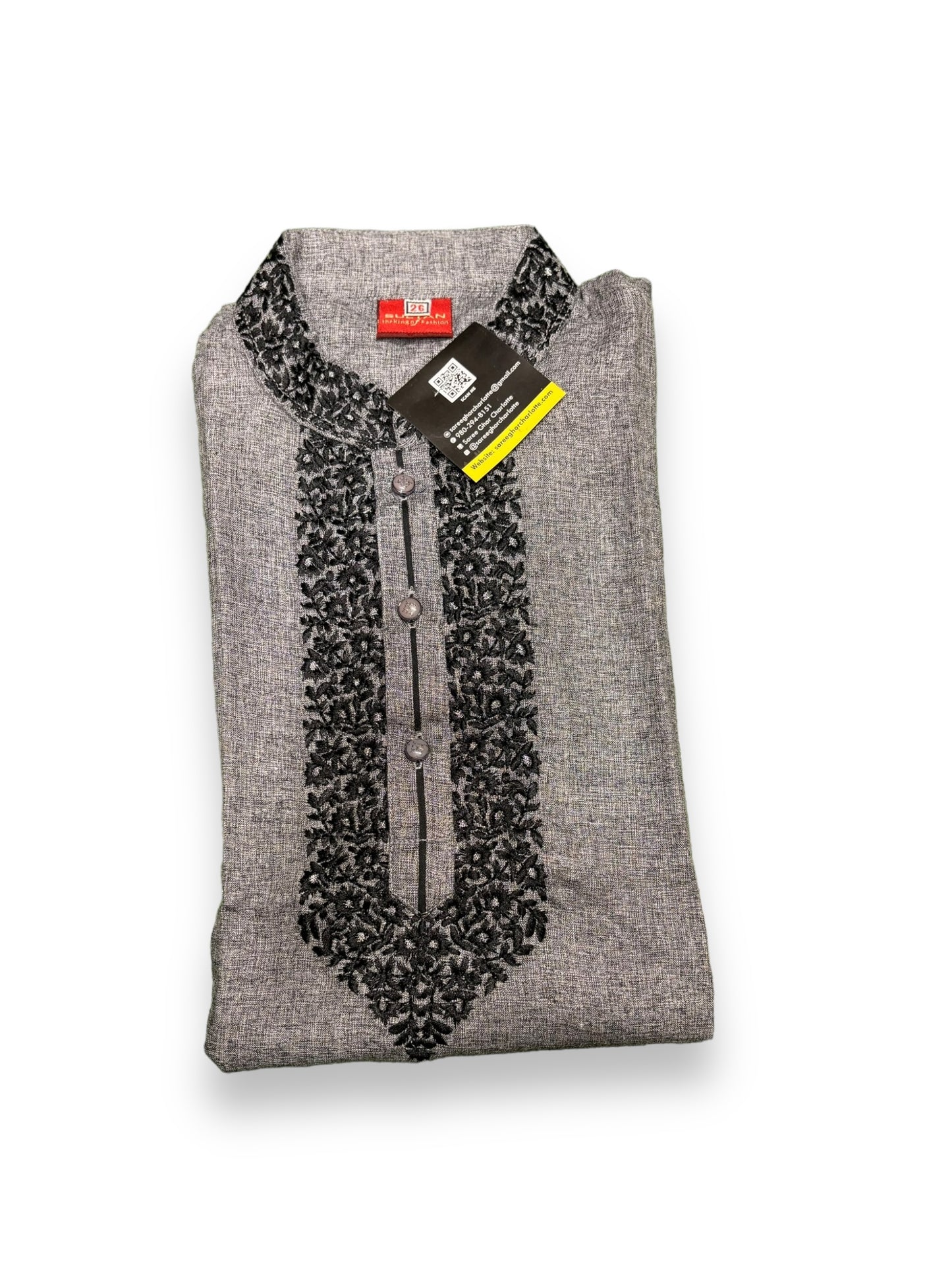 Dark Gray - Comfortable Boys' Soft Cotton Kurta: Stylish and Breathable Ethnic Wear for Every Occasion