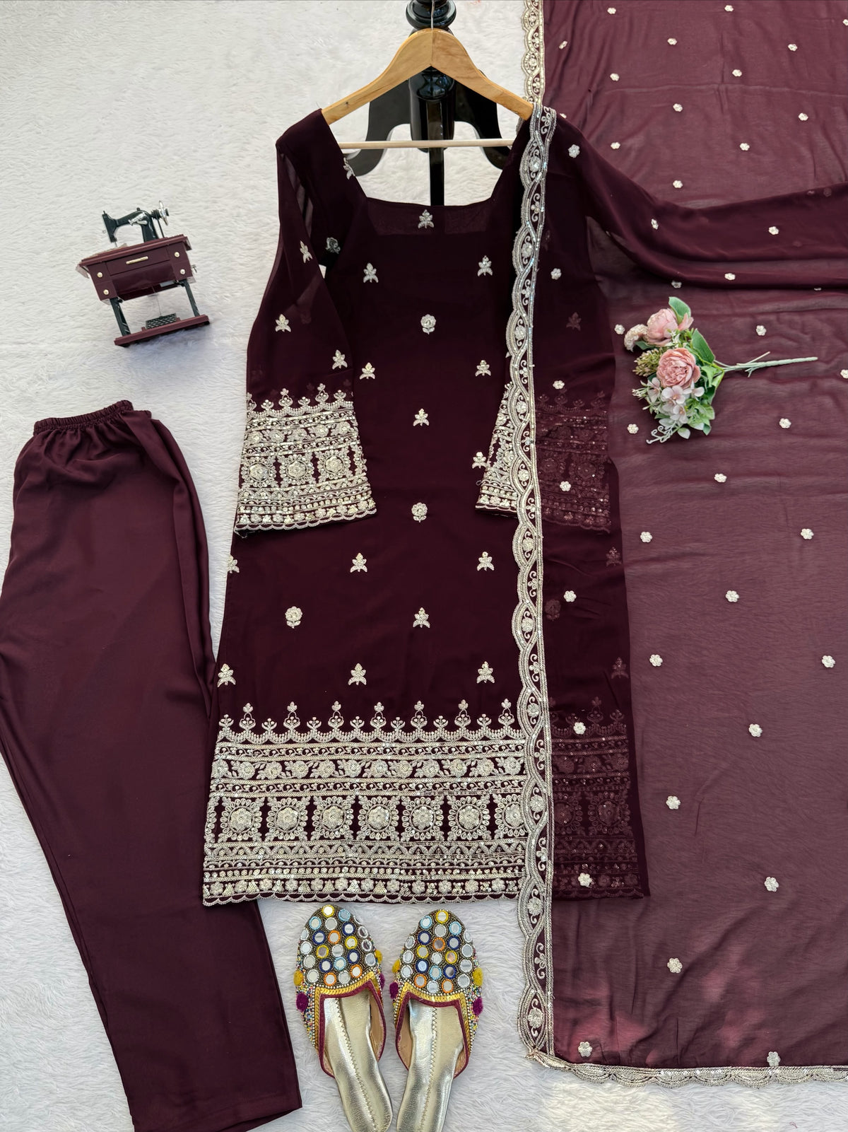 Faux Georgette Designer Salwar Kameez, Cultural Wear for Women