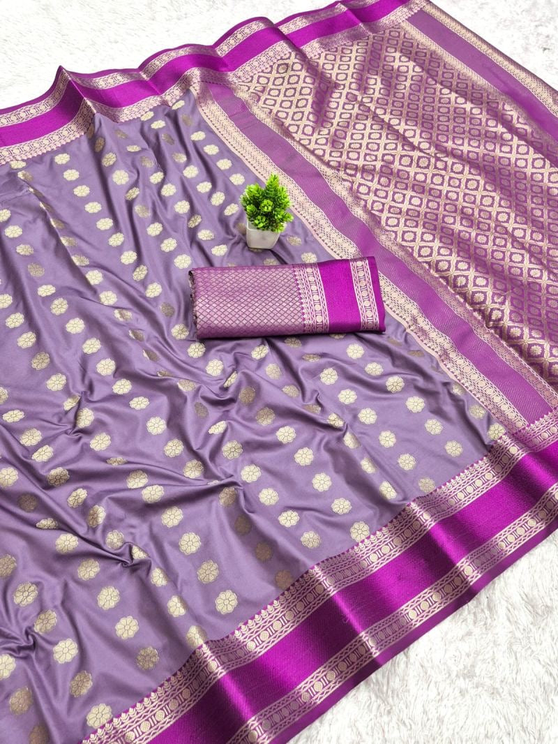 Silk Weaving Saree with Unstitched Blouse, Cultural Wear for Women