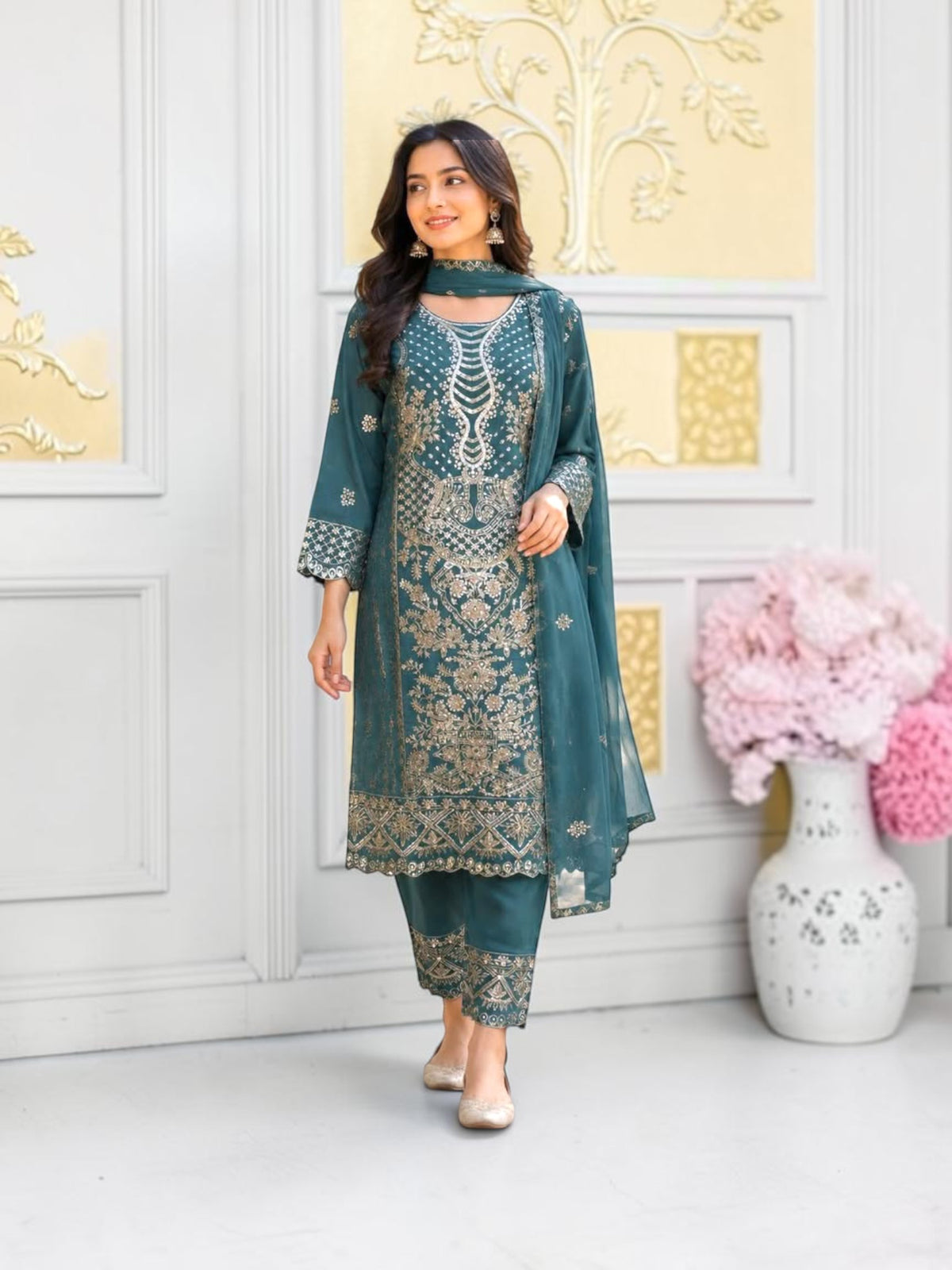 Traditional Designer Salwar Kameez Suit, Cultural Wear for Women, 213