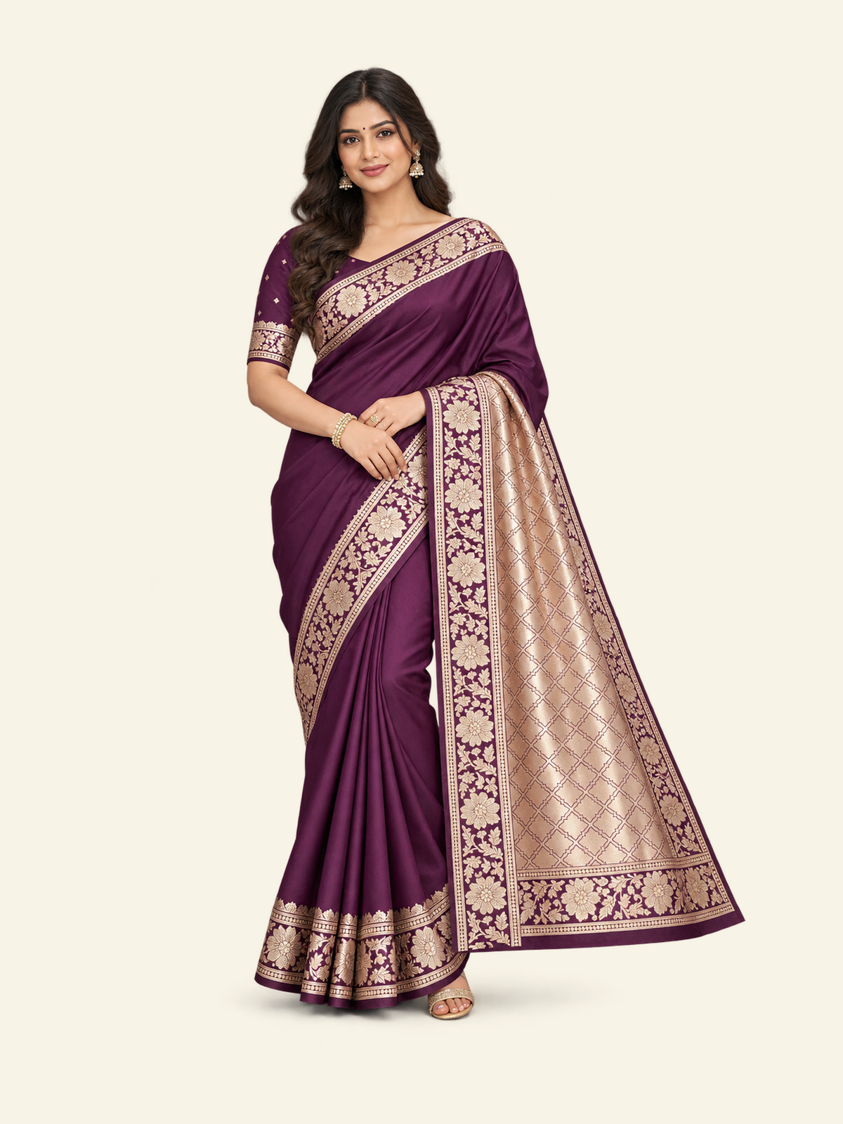 Banarasi Gala Silk Saree with Unstitched Blouse, Cultural Wear for Women