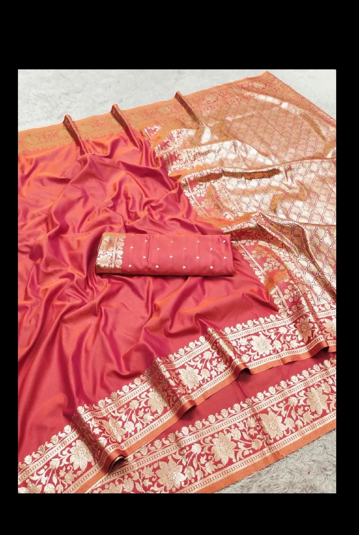 Banarasi Gala Silk Saree with Unstitched Blouse, Cultural Wear for Women