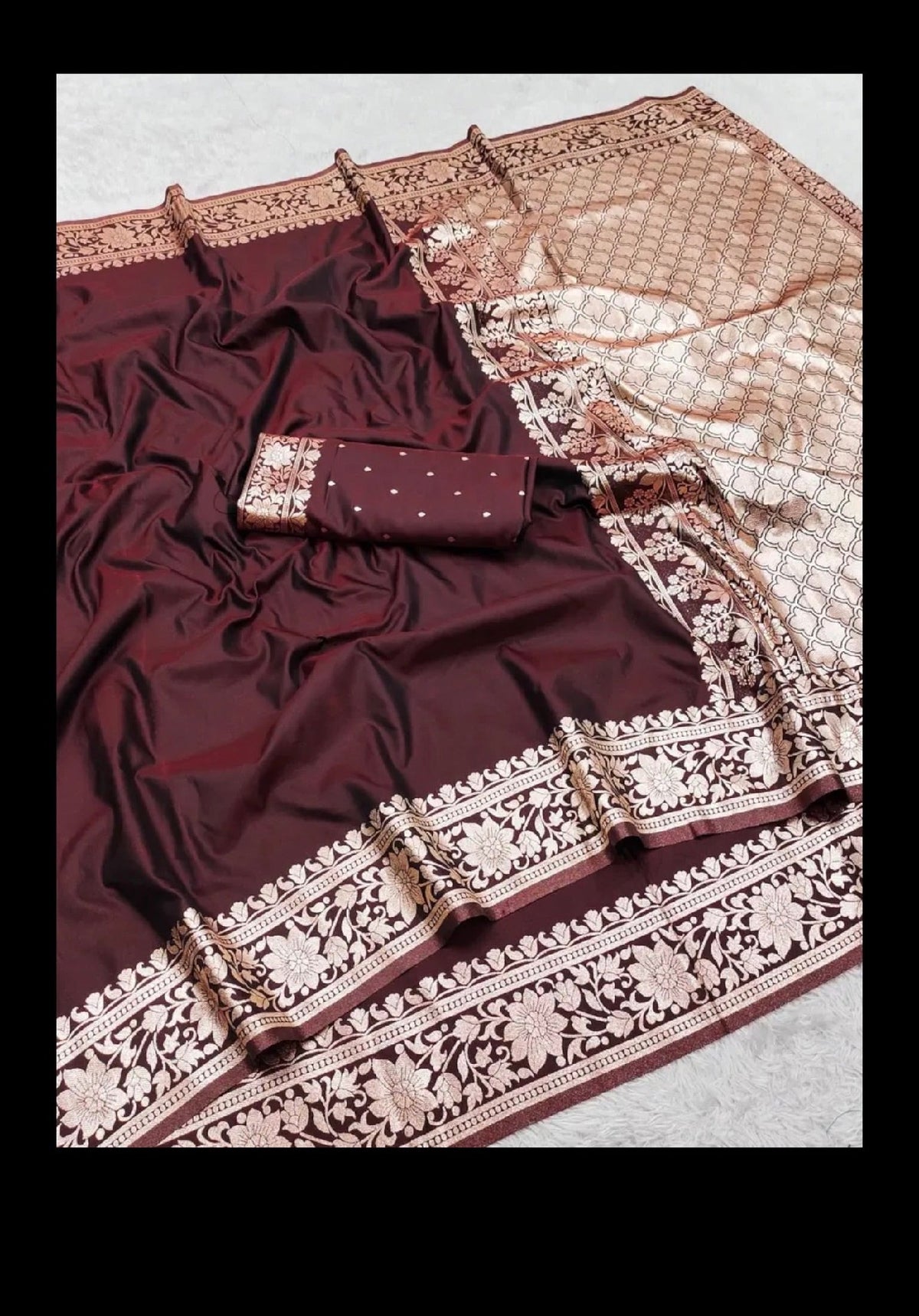 Banarasi Gala Silk Saree with Unstitched Blouse, Cultural Wear for Women