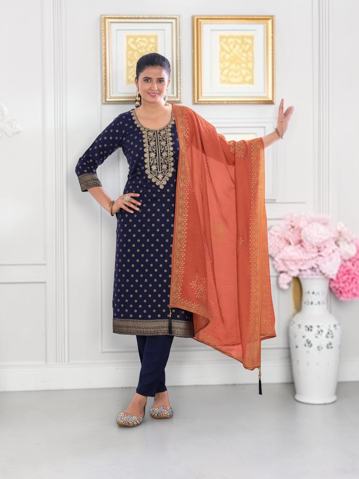 Rayon Printed Traditional Salwar Kameez, Cultural Wear for Women