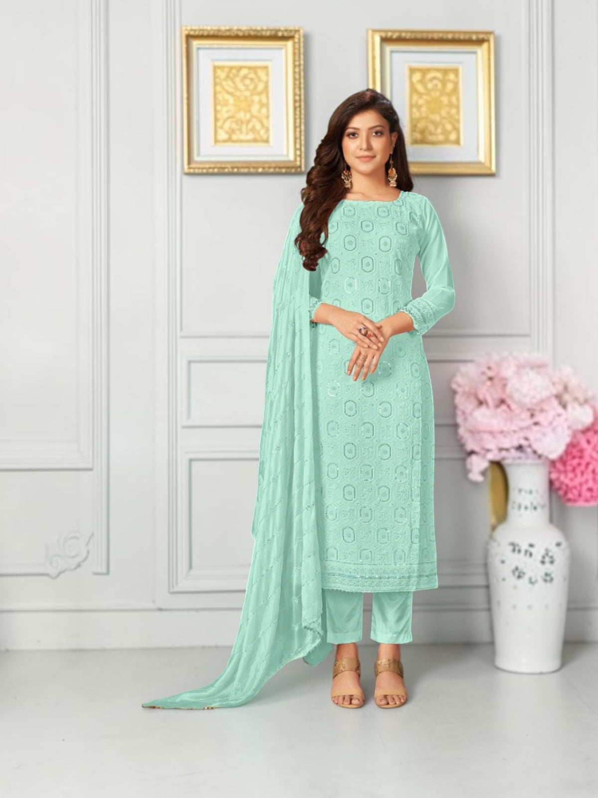 Traditional Blue Designer Dress for Every Occasion, 03,E,Cultural Wear for Women