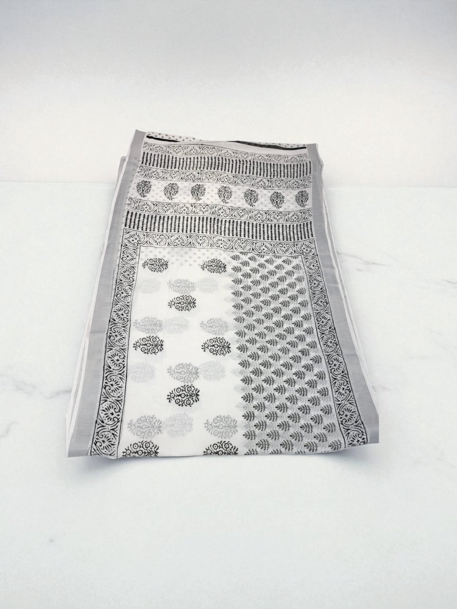 Traditional Soft Linen Print Saree For Ethnic Look- Indian Ethnic Wear for Women- 13 - Saree Ghor Charlotte