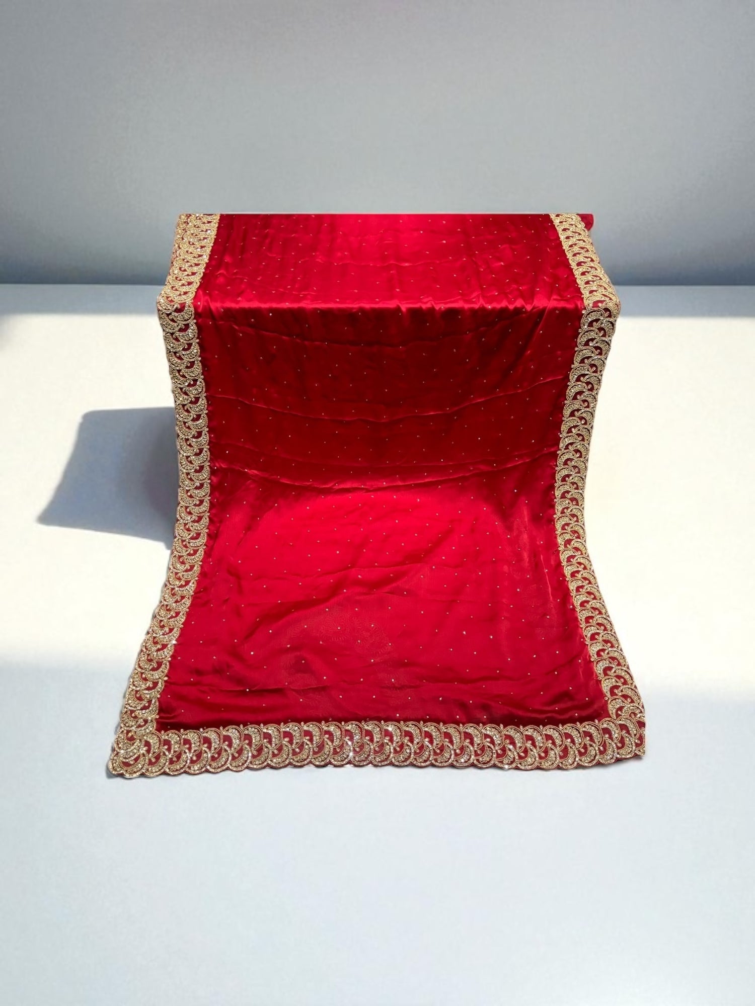 Wine Red- Designer Handwork Saree With Stones- Indian Ethnic Wear for Women - Saree Ghor Charlotte