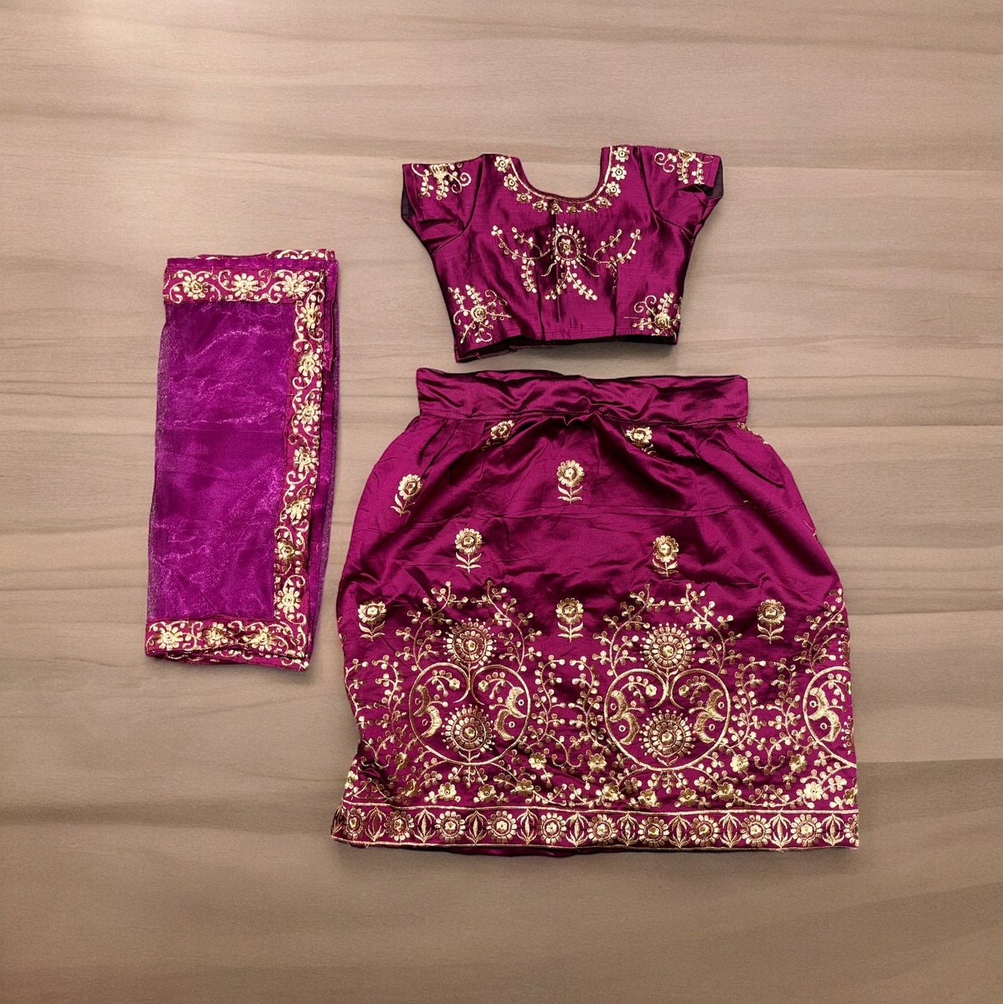 Adorable Little Girls' Traditional Lehenga Set - 004