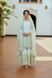 Star Georgette Russian Plazo Dress, Cultural Wear for Women
