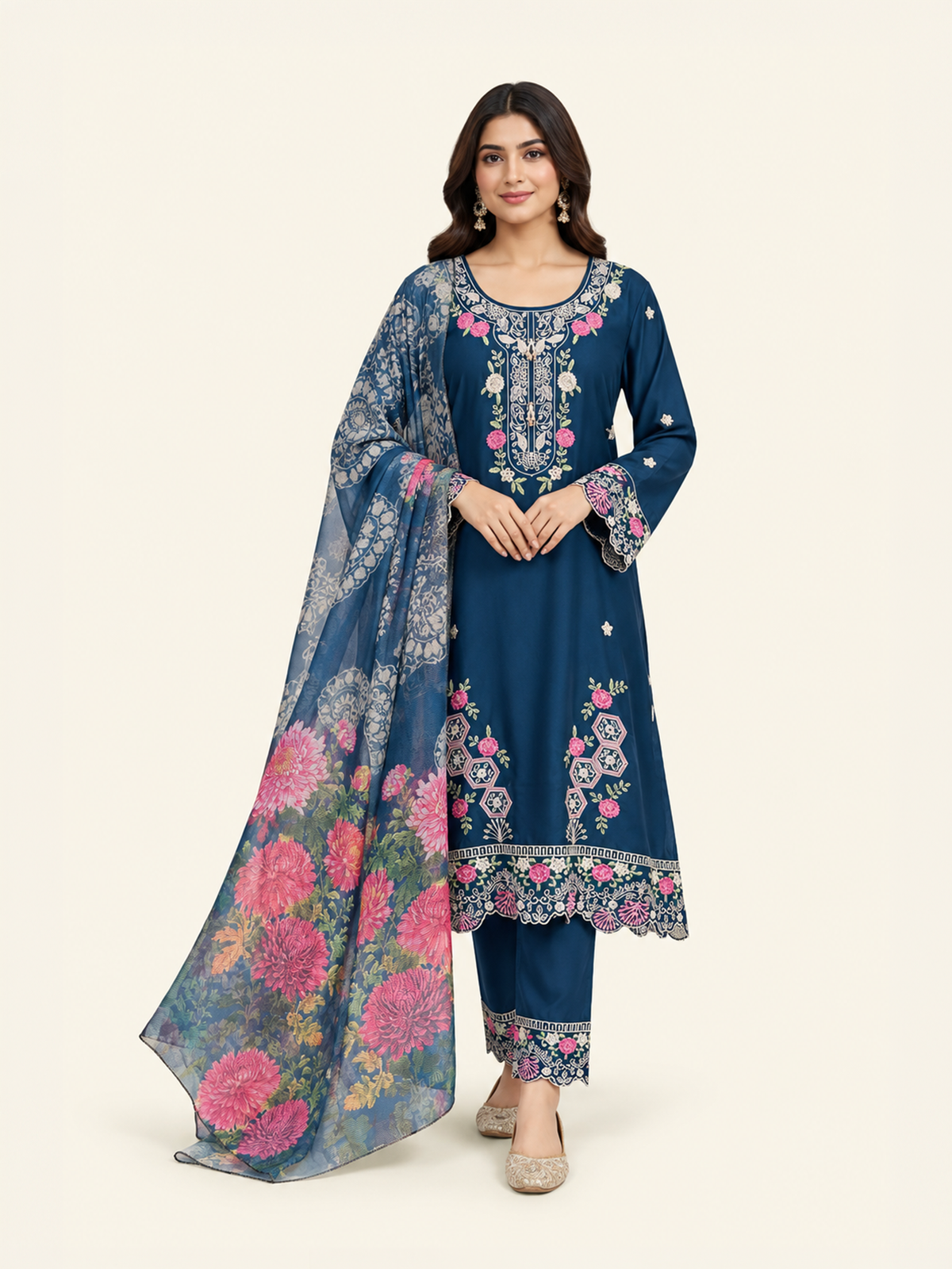 Heavy Gajji Satin Salwar Kameez, Cultural Wear for Women