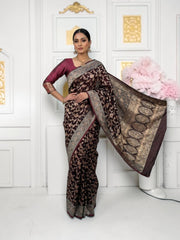 Satin Soft Banrasi Saree with Ready Blouse, Cultural Wear for Women