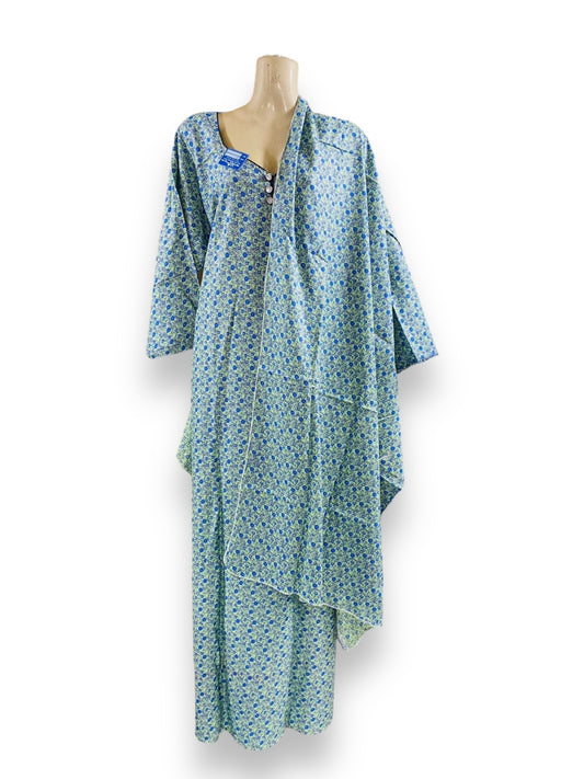 Linen Maxi Dress Set with Matching Dupatta - 106