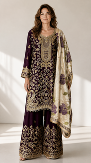 Russian Plazo Dress, Cultural Wear for Women