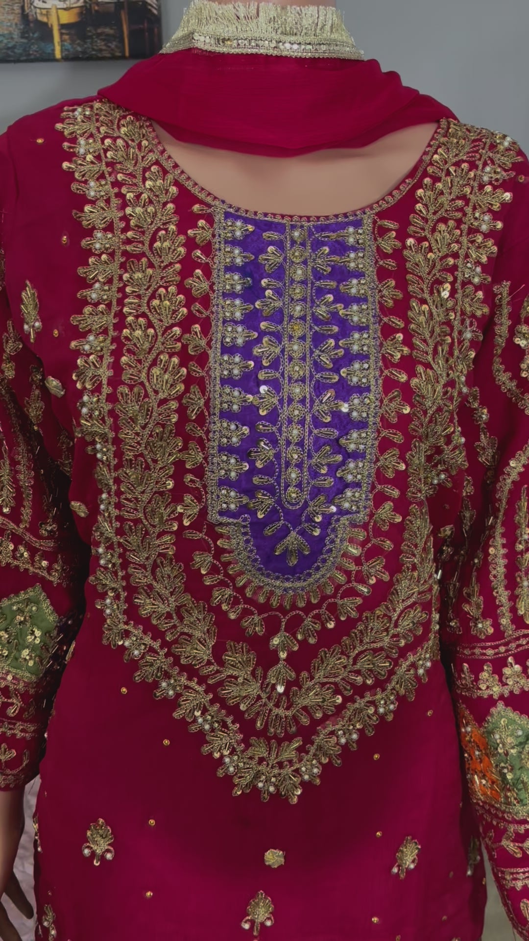 Load video: Traditional Garara Designer Salwar Kameez Suit, Cultural Wear for Women, 232