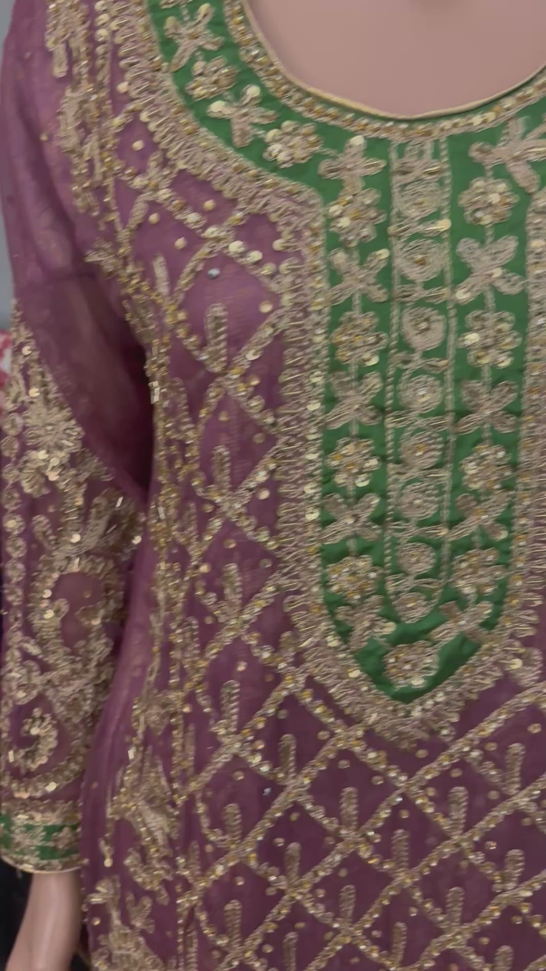 Load video: Traditional Designer Sharara Salwar Kameez Set, Cultural Wear for Women,03