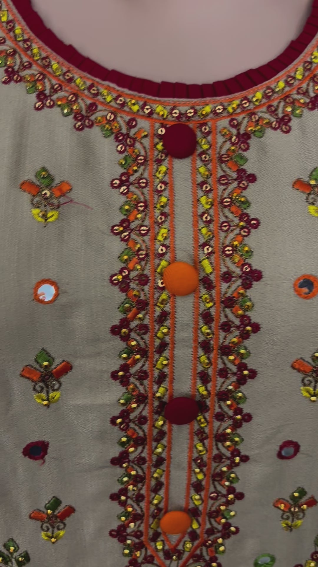 Load video: Traditional Cotton Designer Salwar Kameez Suit, Cultural Wear for Women, 218