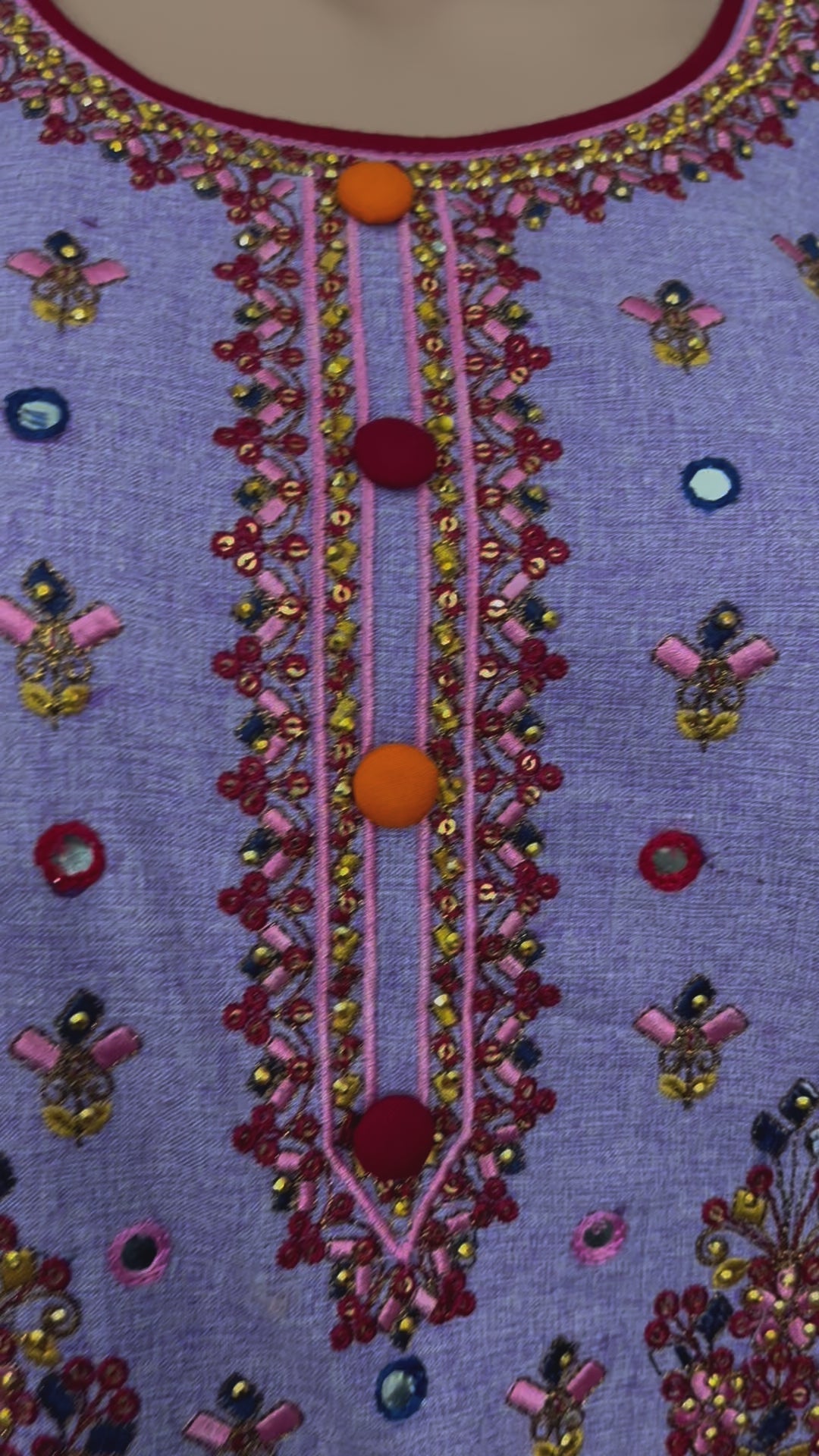 Load video: Traditional Cotton Designer Salwar Kameez Suit, Cultural Wear for Women, 217