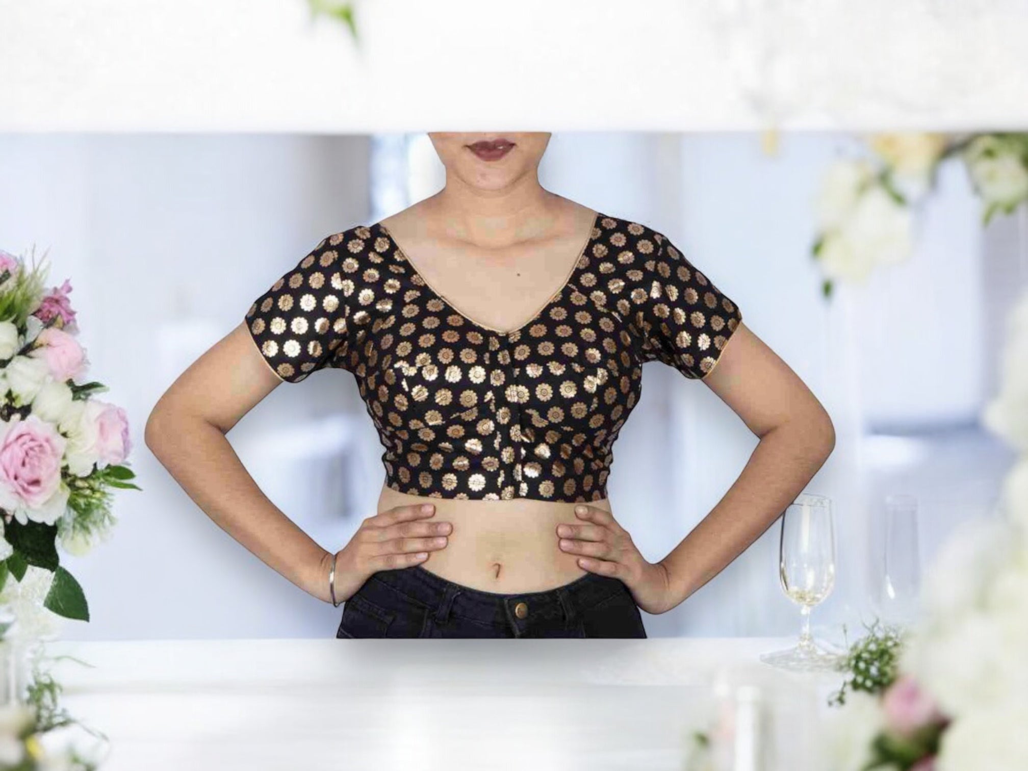Traditional Ready Made Blouse for Saree, Cultural Wear for Women, 10e4 - Saree Ghor Charlotte
