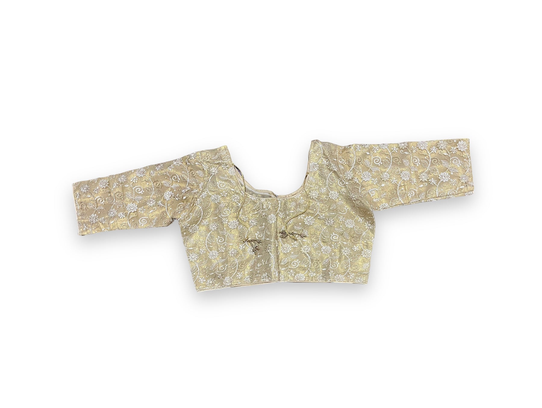 Traditional ready-made blouse for saree by Saree Ghor Charlotte, showcasing intricate embroidery and elegant ethnic wear for women.