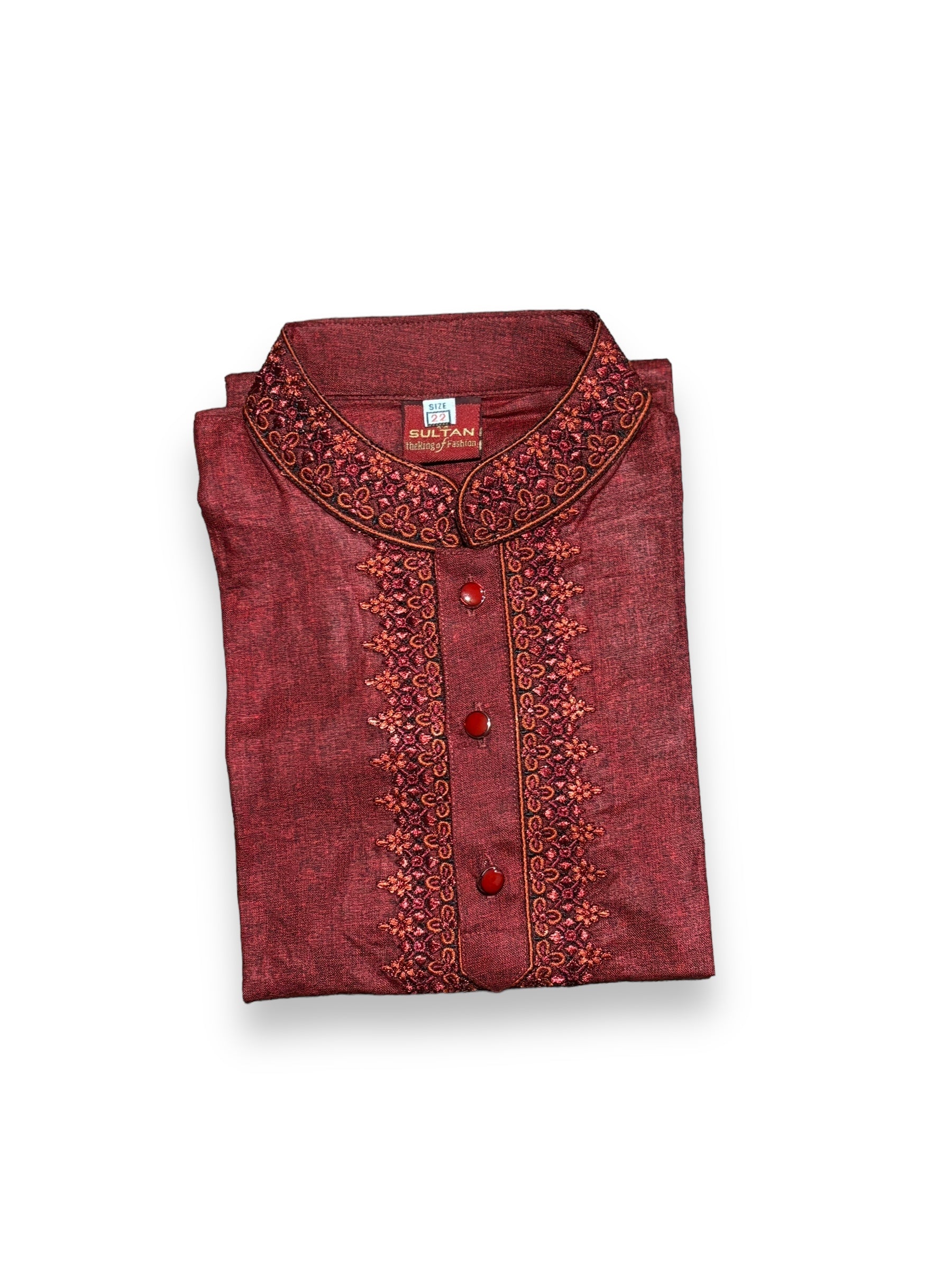 Soft cotton boys' traditional kurta by Saree Ghor Charlotte for infants, comfortable ethnic wear for boys aged 0-3 months.