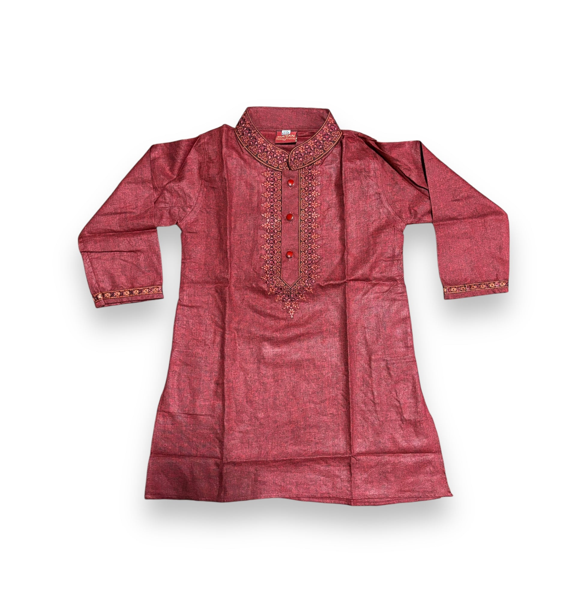 Soft cotton boys traditional kurta by Saree Ghor Charlotte, comfortable ethnic wear for young boys, suitable for cultural occasions.