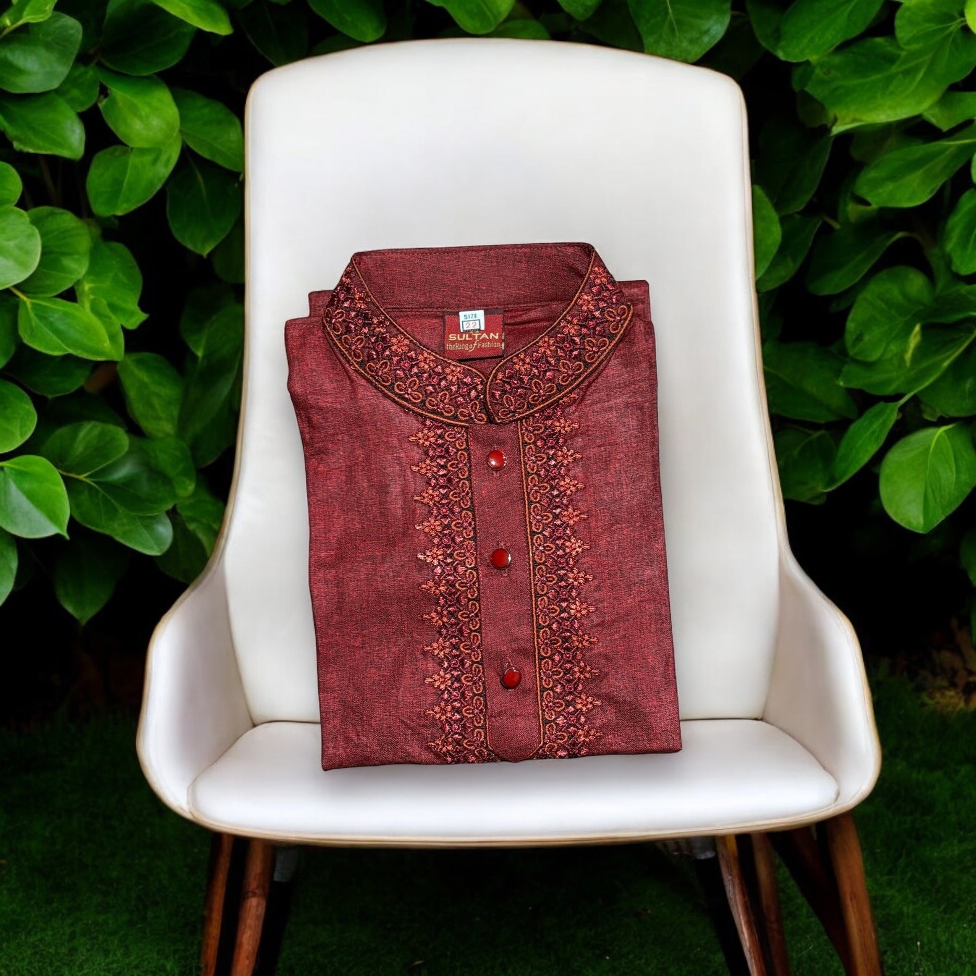 Soft cotton boys' traditional kurta by Saree Ghor Charlotte, comfortable ethnic wear for young boys, in size 0-3 months.