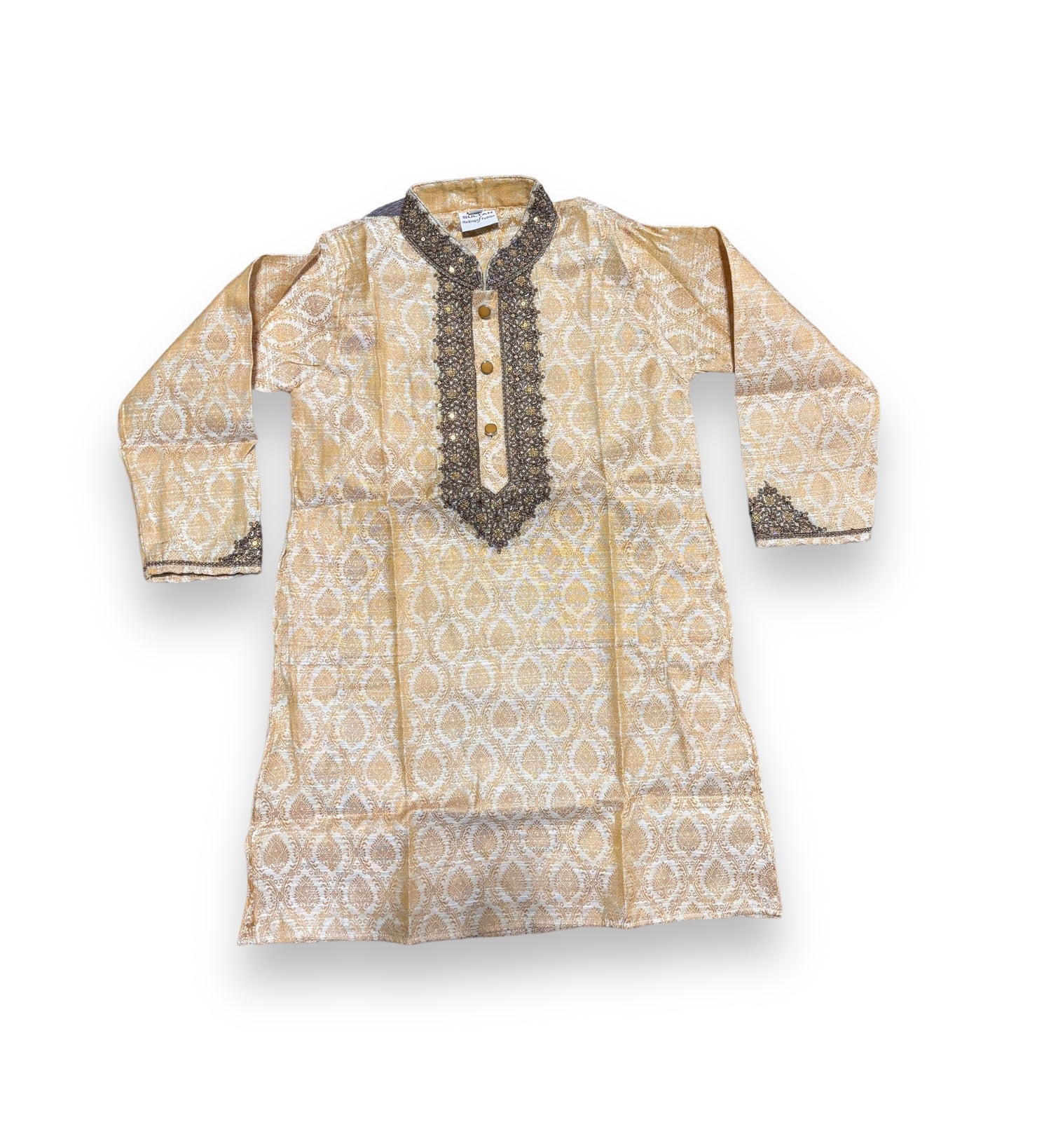 Traditional Boys Embroidery Work Cotton Kurta- 06 - Saree Ghor Charlotte