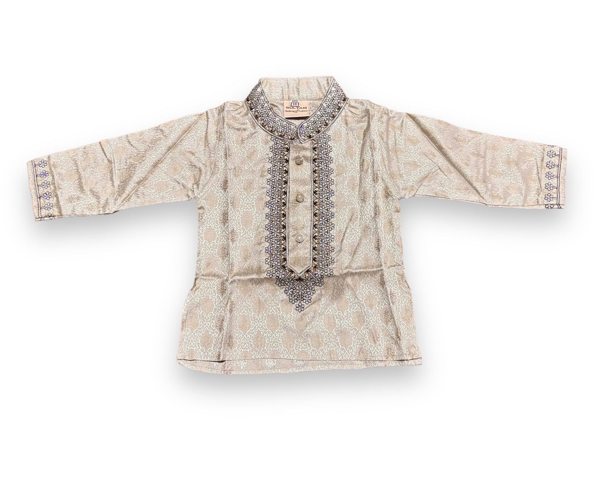 Traditional, Boys Embroidery Work Cotton Kurta - Saree Ghor Charlotte
