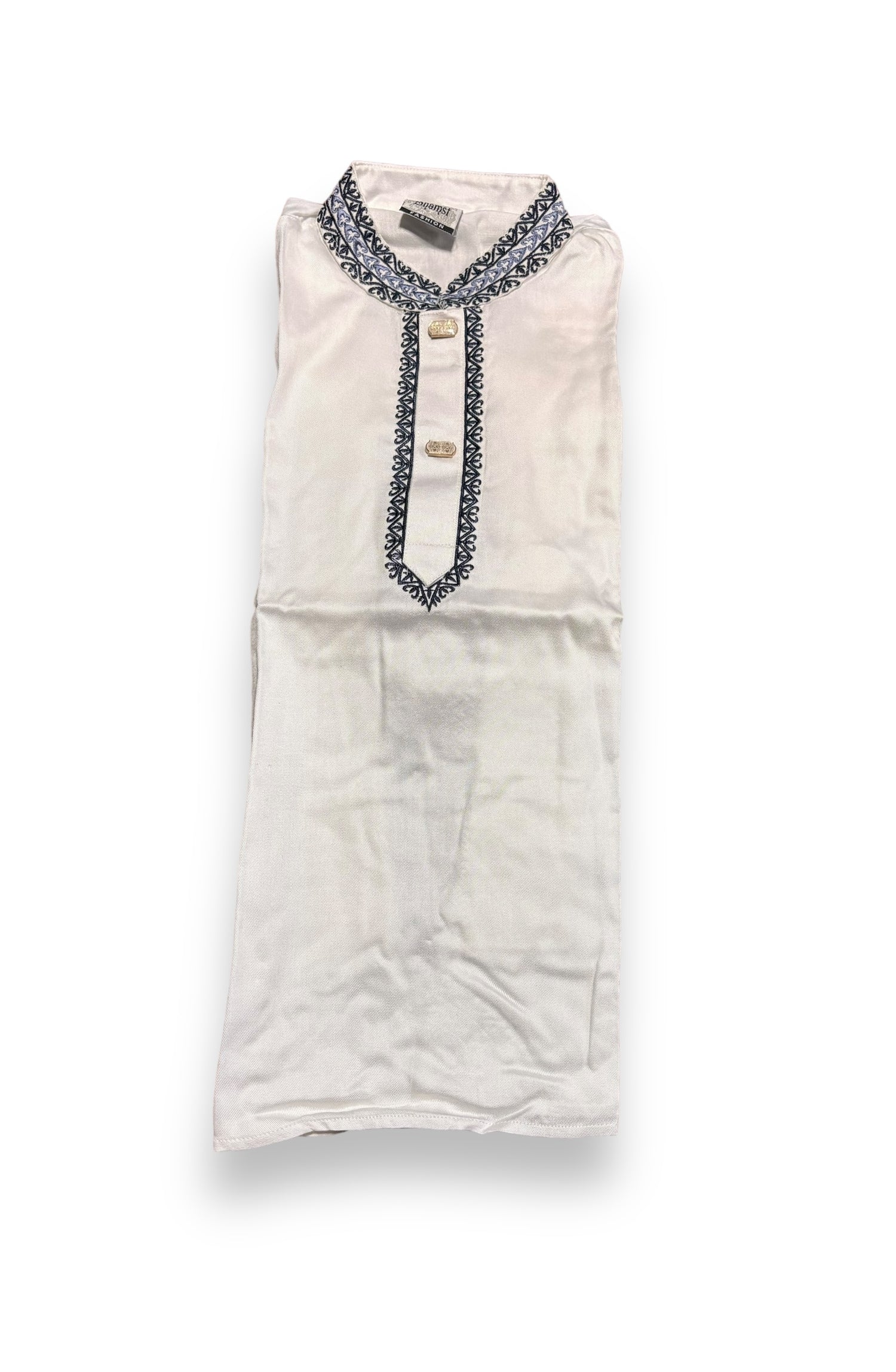 Traditional Boys White Soft Cotton Kurta-02 - Saree Ghor Charlotte