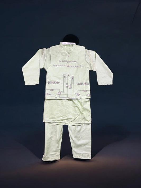 Traditional Kurta, Pajama and Coat Set for Boys - Ethnic Wear- 305 - Saree Ghor Charlotte