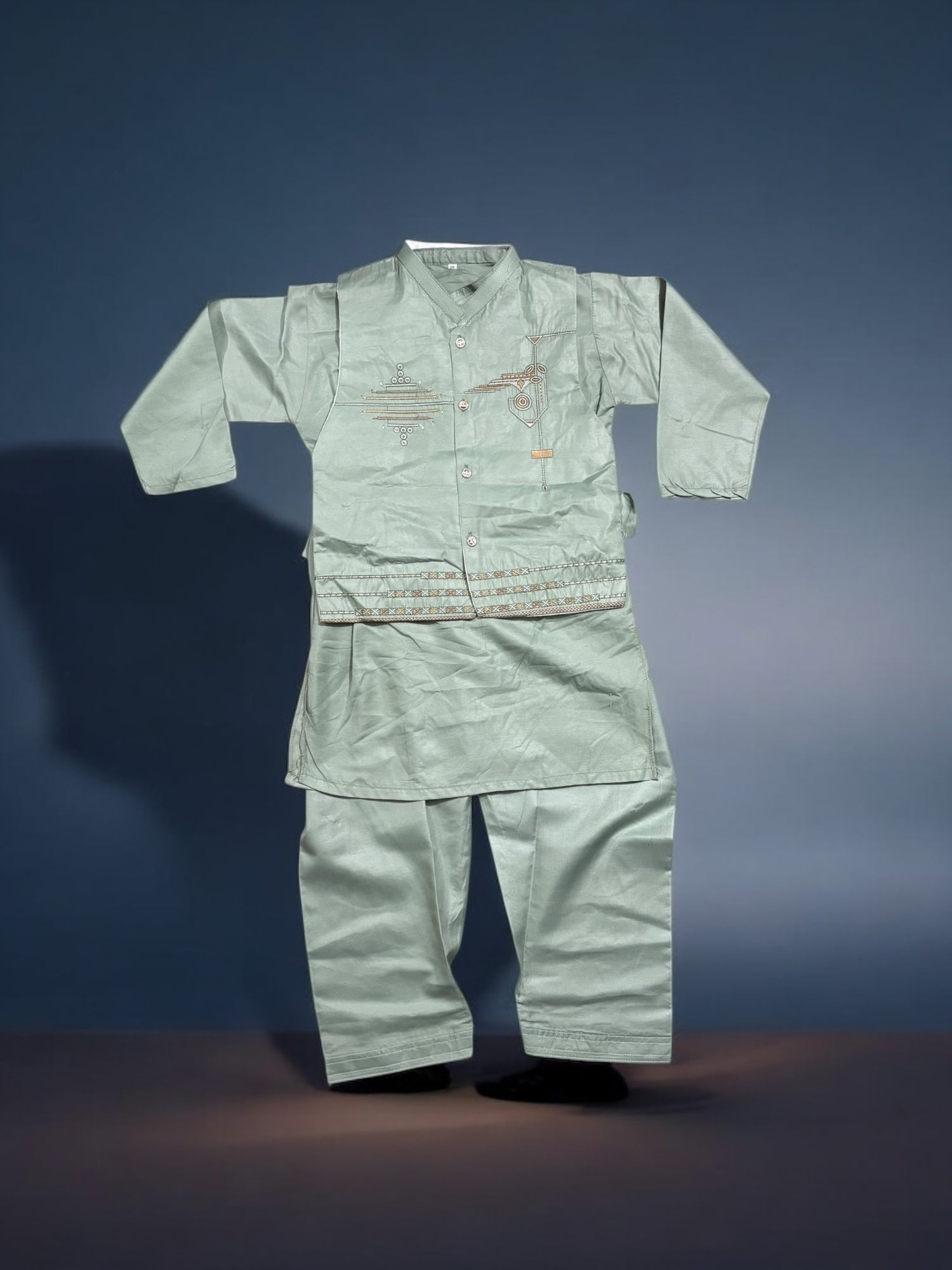 Traditional Kurta, Pajama and Coat Set for Boys - Ethnic Wear- 308 - Saree Ghor Charlotte