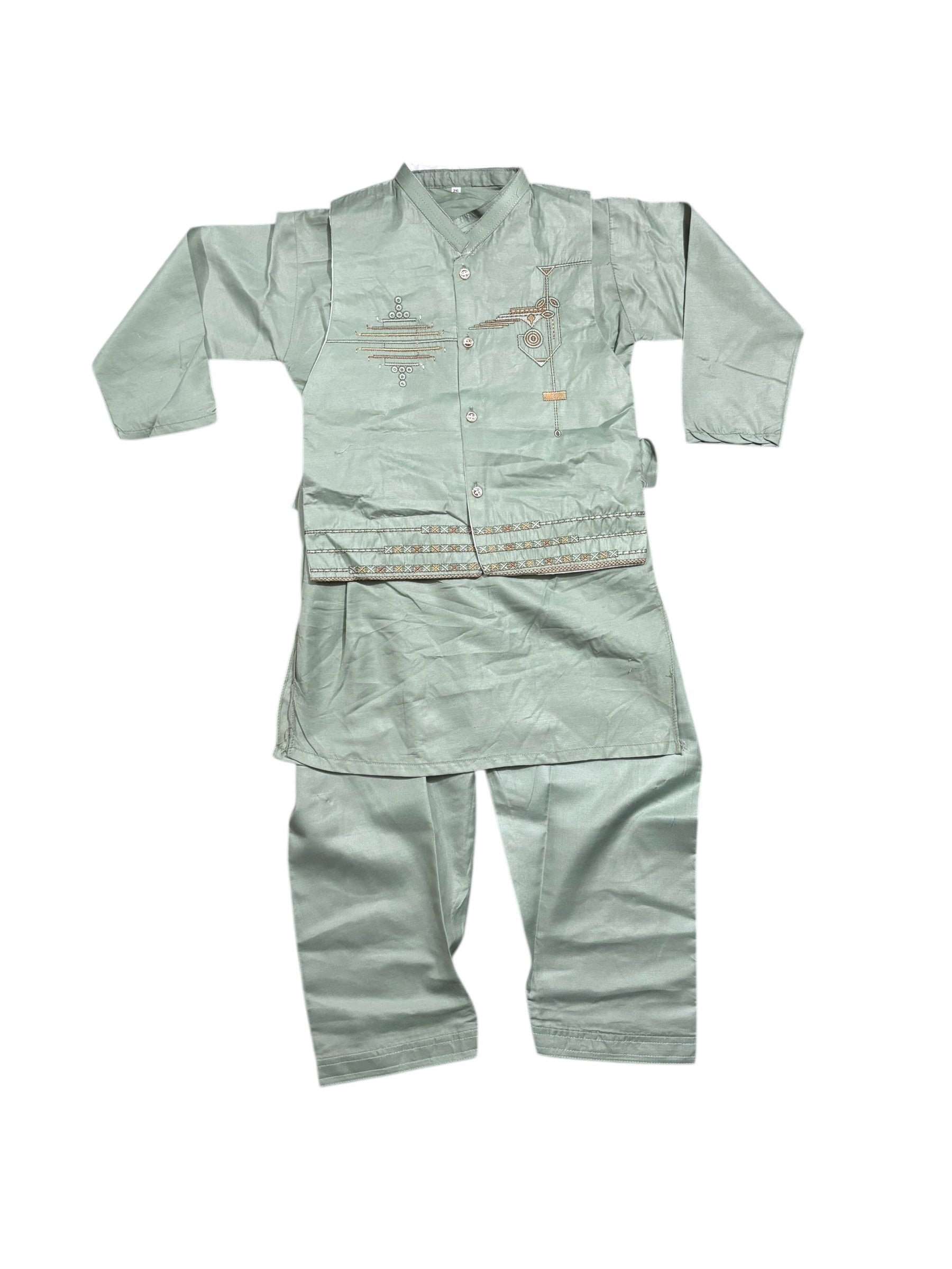 Traditional Kurta, Pajama and Coat Set for Boys, Cultural Wear, 308 - Saree Ghor Charlotte