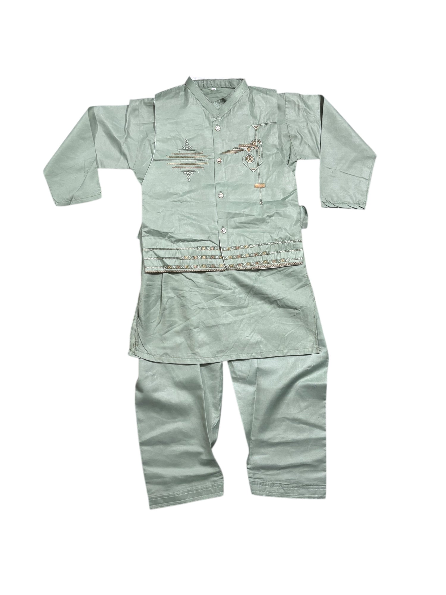 Traditional Kurta, Pajama and Coat Set for Boys - Ethnic Wear- 308 - Saree Ghor Charlotte