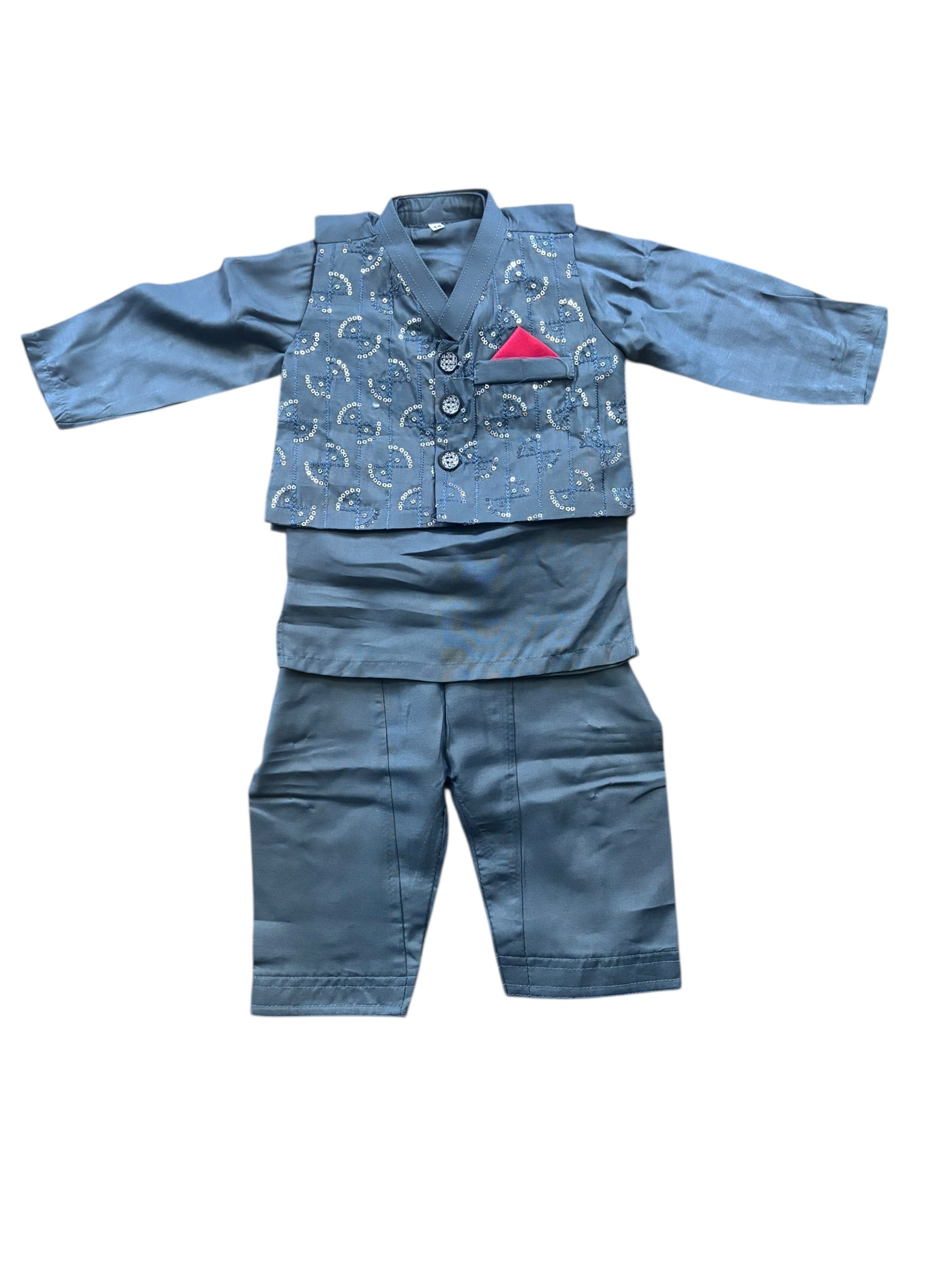 Traditional Kurta, Pajama and Coat Set for Boys, Cultural Wear, 311 - Saree Ghor Charlotte
