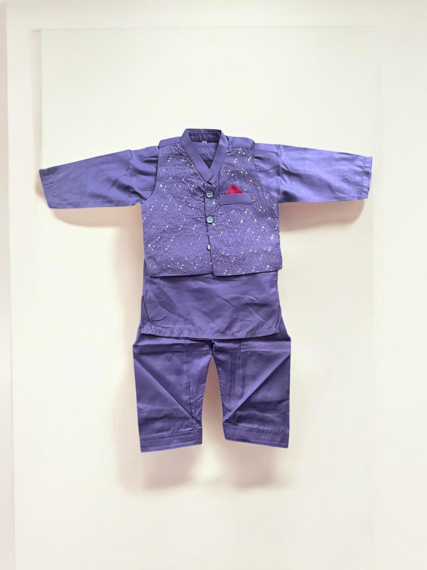 Traditional Kurta, Pajama and Coat Set for Boys - Ethnic Wear- 312 - Saree Ghor Charlotte
