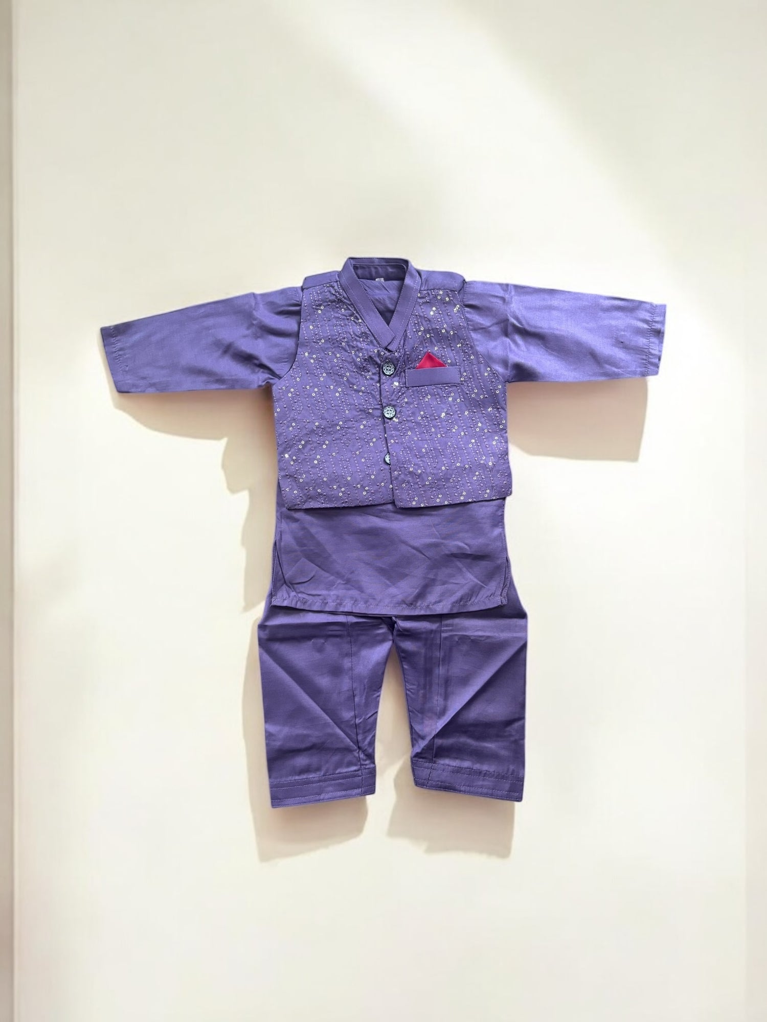 Traditional Kurta, Pajama and Coat Set for Boys - Ethnic Wear- 312 - Saree Ghor Charlotte