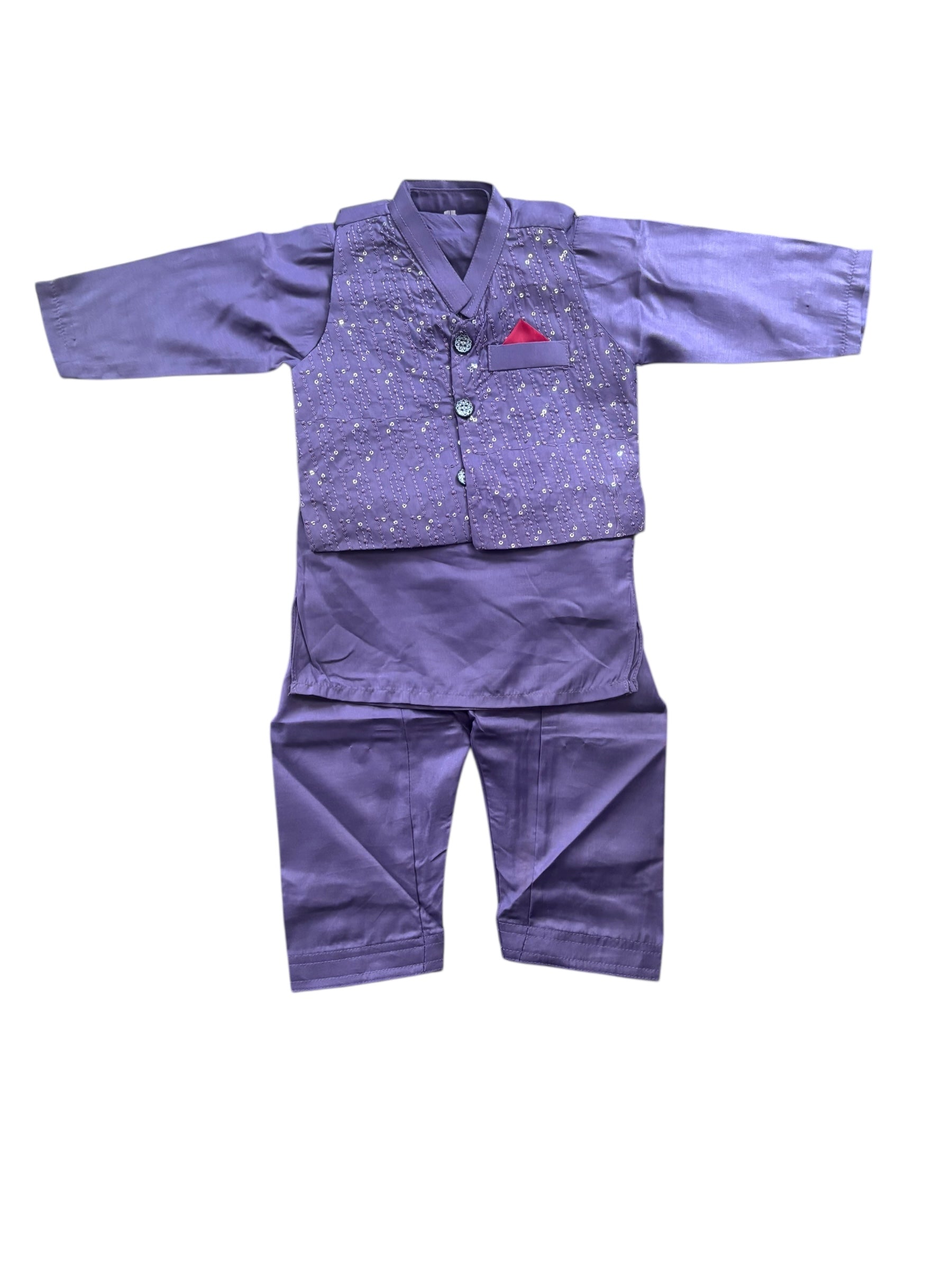 Traditional Kurta, Pajama and Coat Set for Boys, Cultural Wear, 312 - Saree Ghor Charlotte