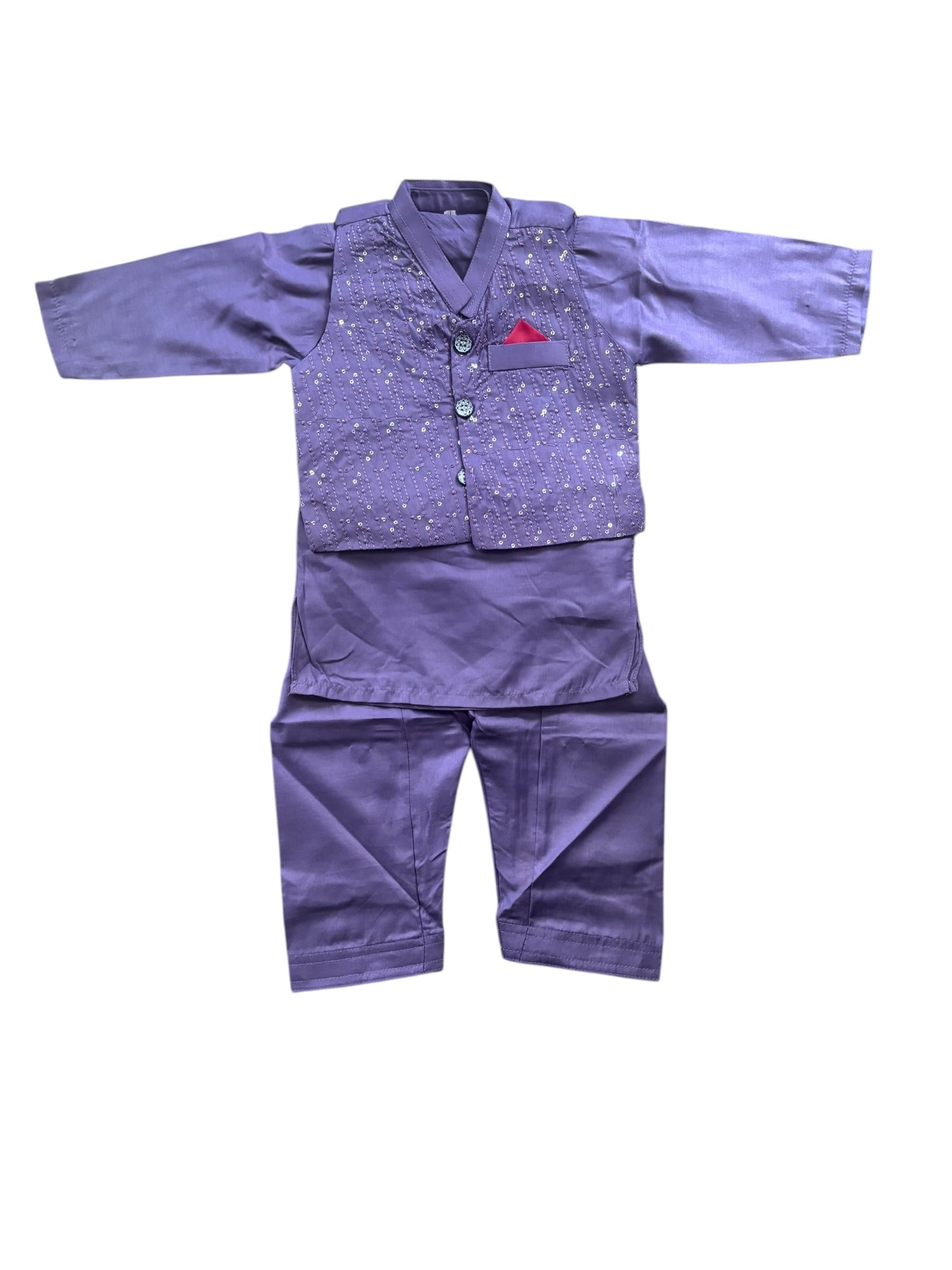 Traditional Kurta, Pajama and Coat Set for Boys - Ethnic Wear- 312 - Saree Ghor Charlotte