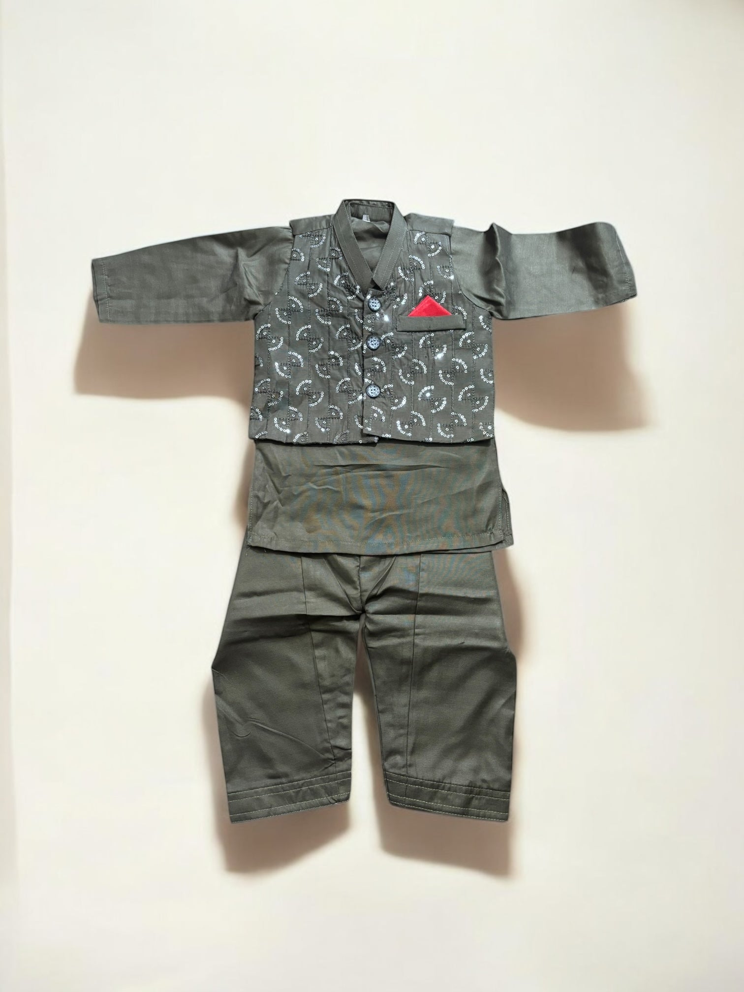 Traditional Kurta, Pajama and Coat Set for Boys, Cultural Wear, 315 - Saree Ghor Charlotte