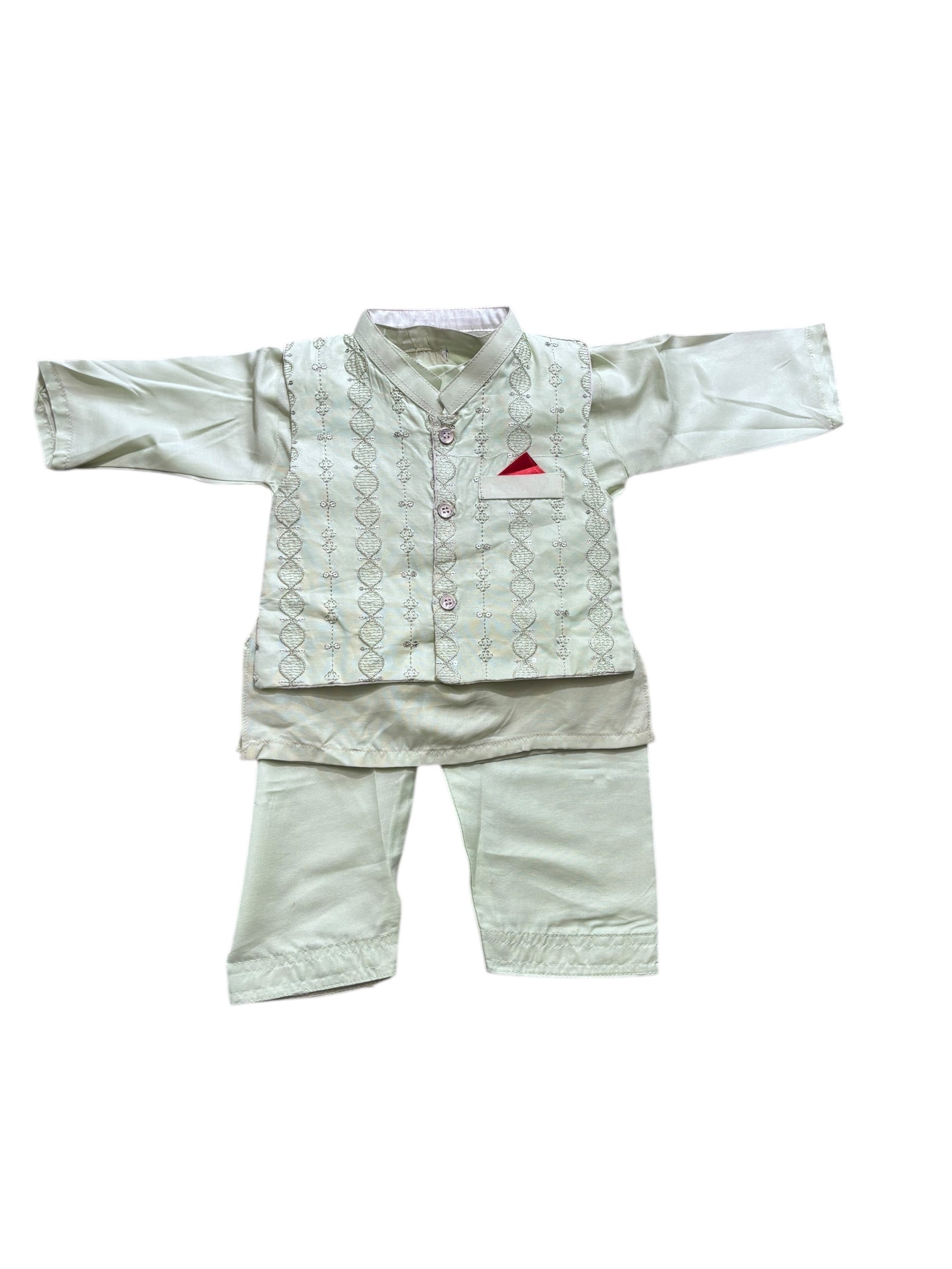 Traditional Kurta, Pajama and Coat Set for Boys, Cultural Wear, 320 - Saree Ghor Charlotte