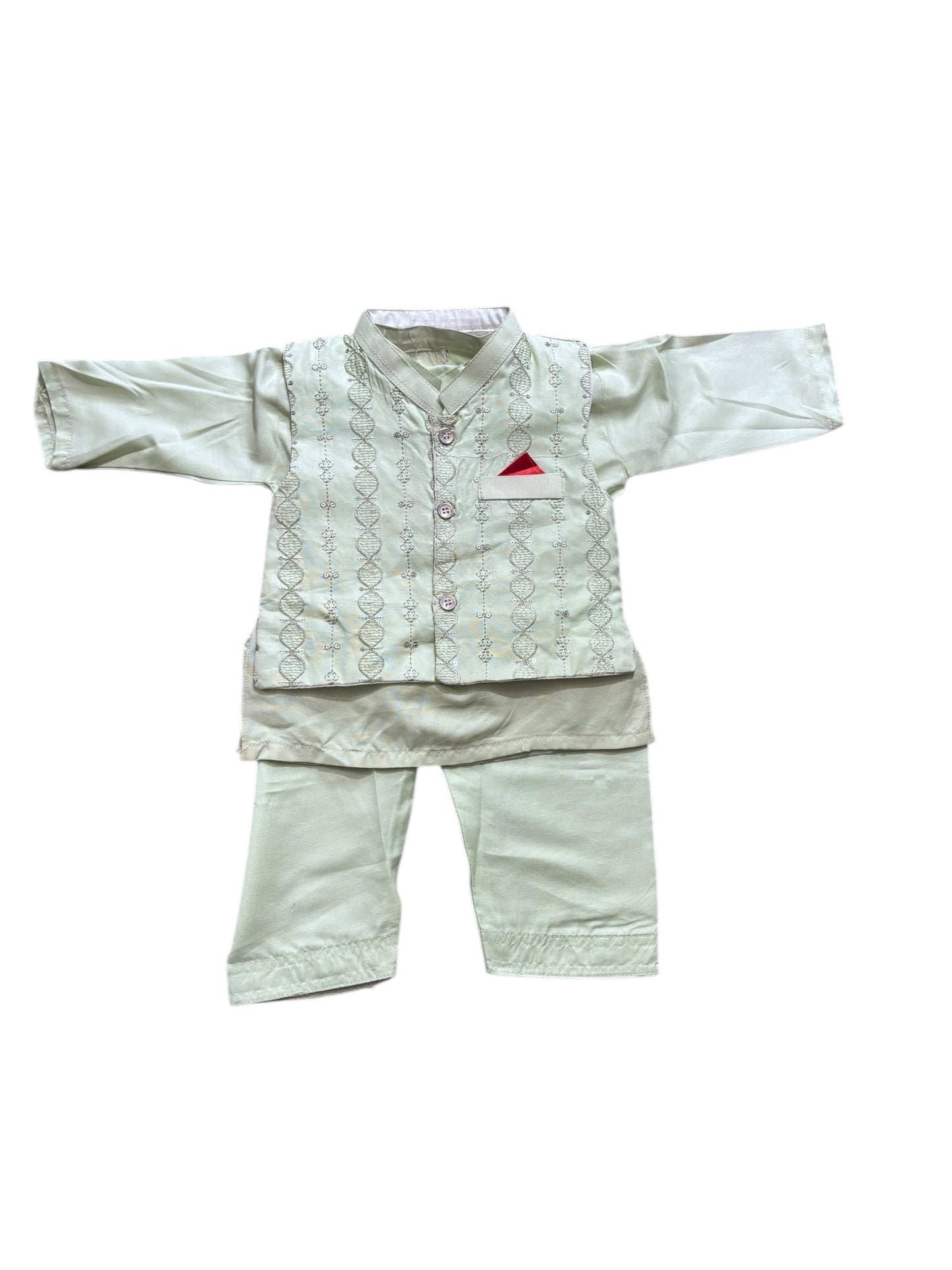 Traditional Kurta, Pajama and Coat Set for Boys - Ethnic Wear- 320 - Saree Ghor Charlotte
