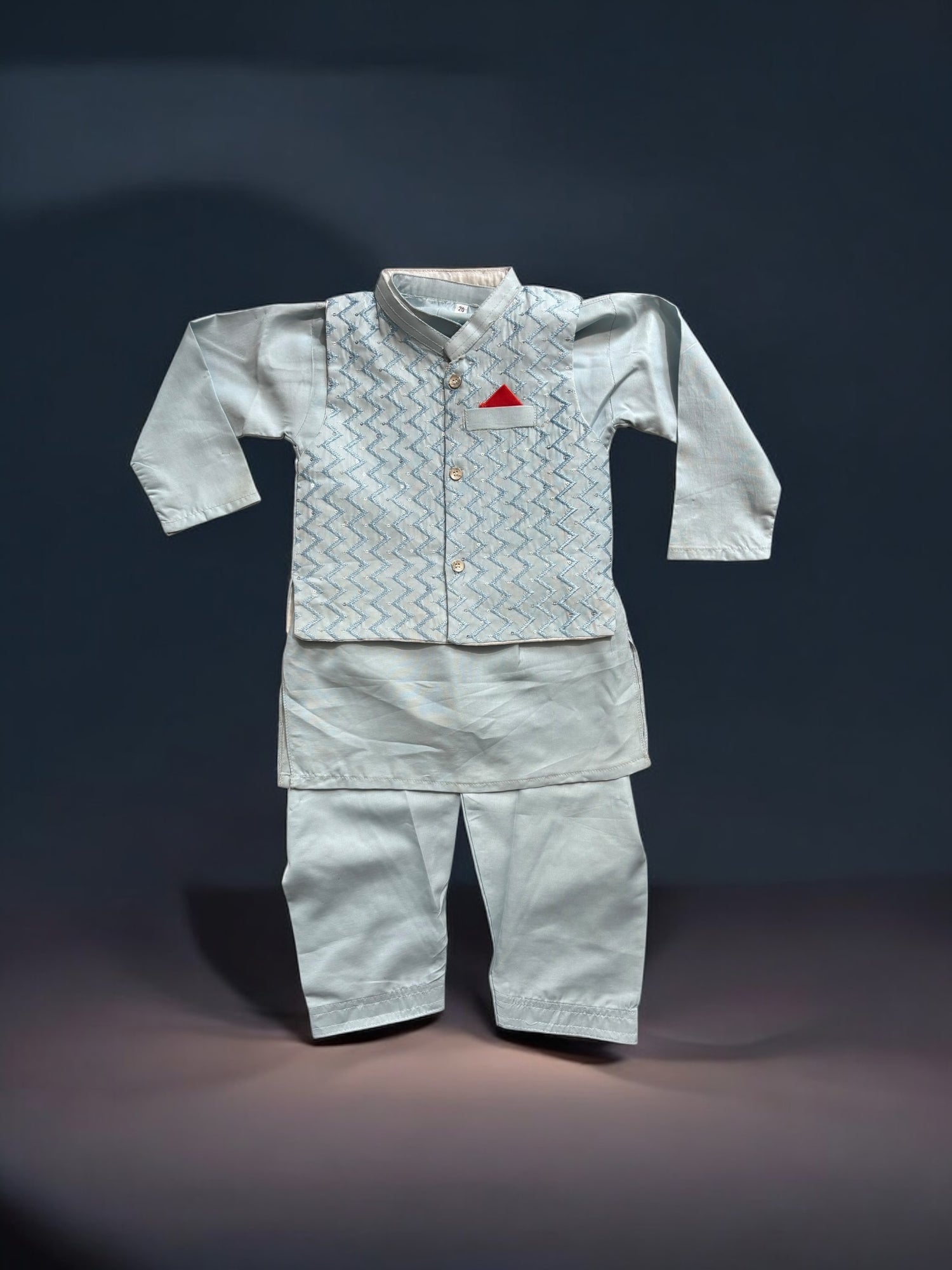 Traditional Kurta, Pajama and Coat Set for Boys - Ethnic Wear- 322 - Saree Ghor Charlotte