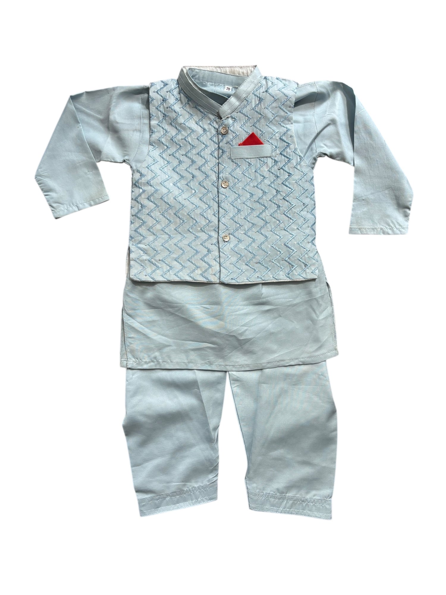 Traditional Kurta, Pajama and Coat Set for Boys - Ethnic Wear- 322 - Saree Ghor Charlotte