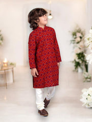 Cotton traditional boys Kurta and pajama set by Saree Ghor Charlotte, ethnic wear for ages 1-2 years, in a classic style.